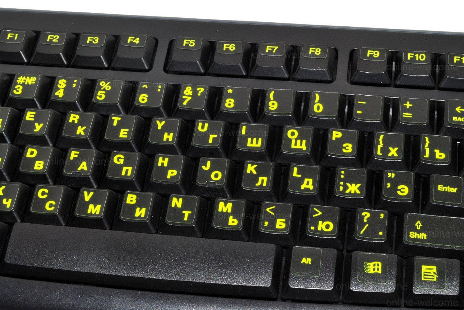 Russian English Fluorescent glowing keyboard sticker