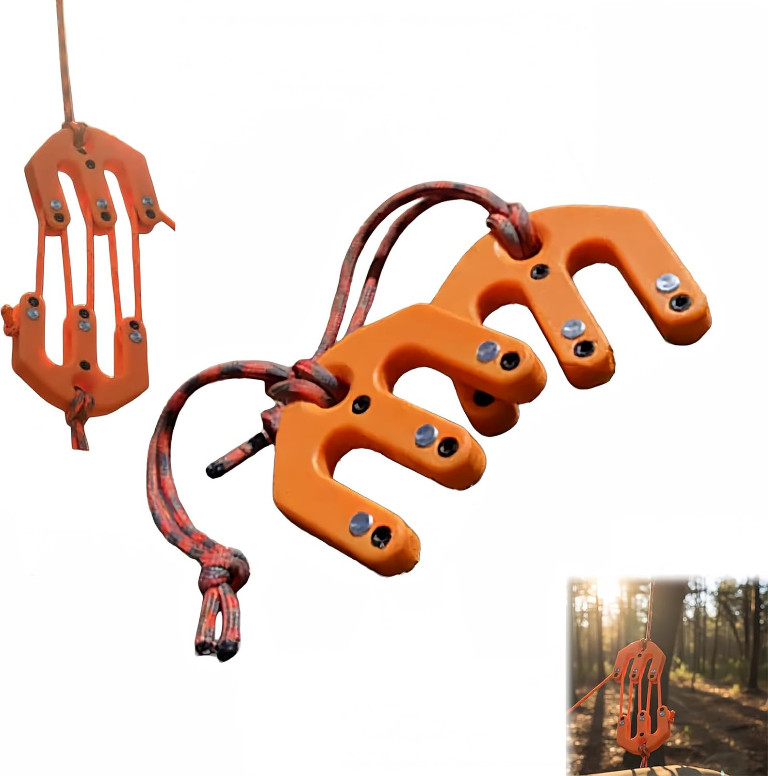 Hunting Game Hoist Block and Tackle System Ultralight Nylon Portable Pulley Kit