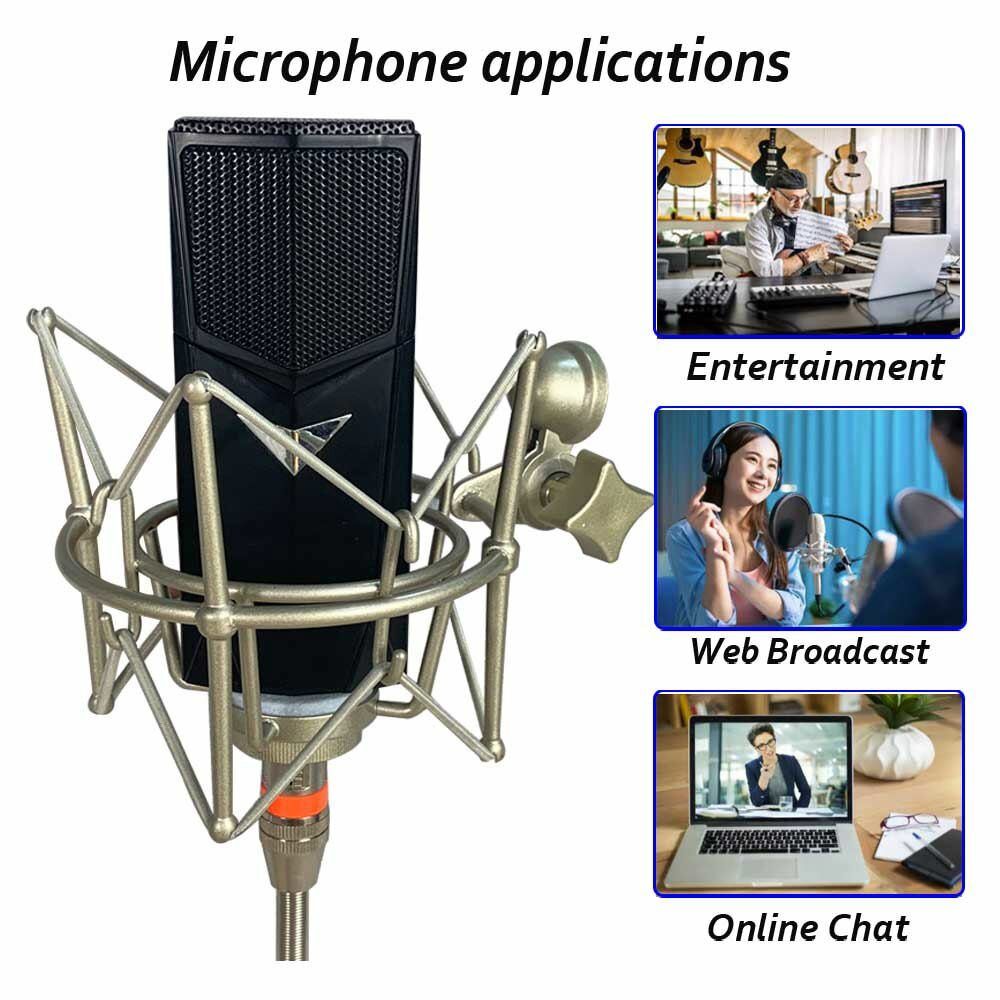 Condenser Microphone Complete Kits Live Studio Sound Recording Boom Broadcast