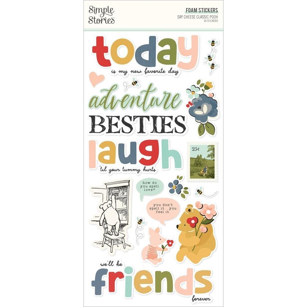 Simple Stories ~ SAY CHEESE CLASSIC POOH ~ Foam Stickers ~ Disney