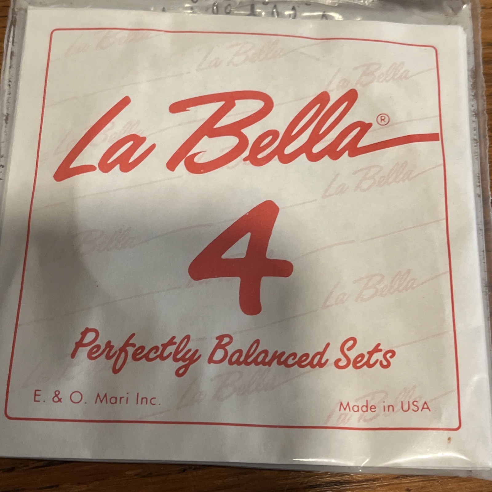 Vintage La Bella Mandolin Strings Silver Planted Light 9 - 36 Loop ends 770L