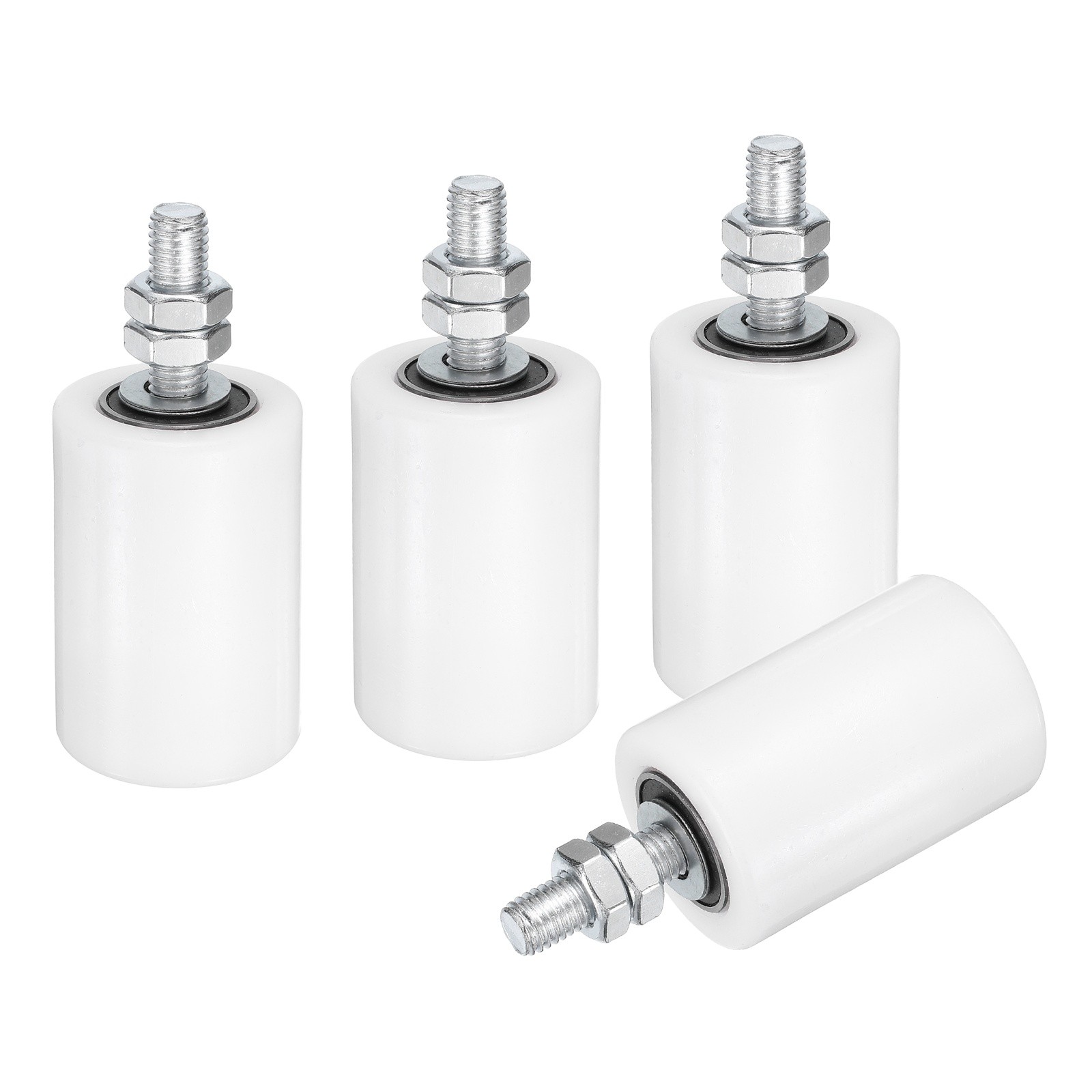4Pcs Slide Gate Guide Roller, 2"x2-3/4" Nylon Sliding Gate Support, White