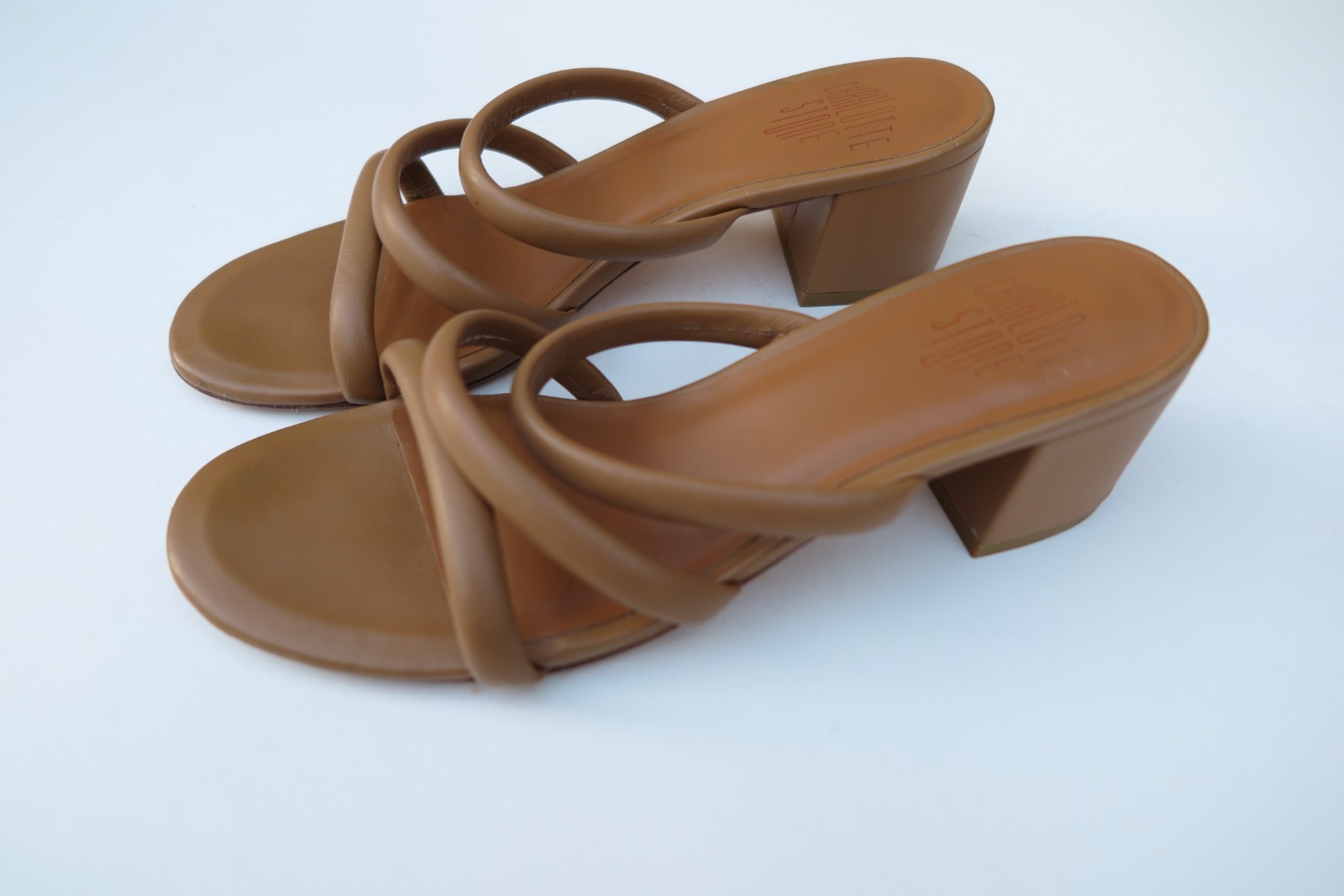 Charlotte Stone Belle Strap Sandal Size 9 10 EUC Tan