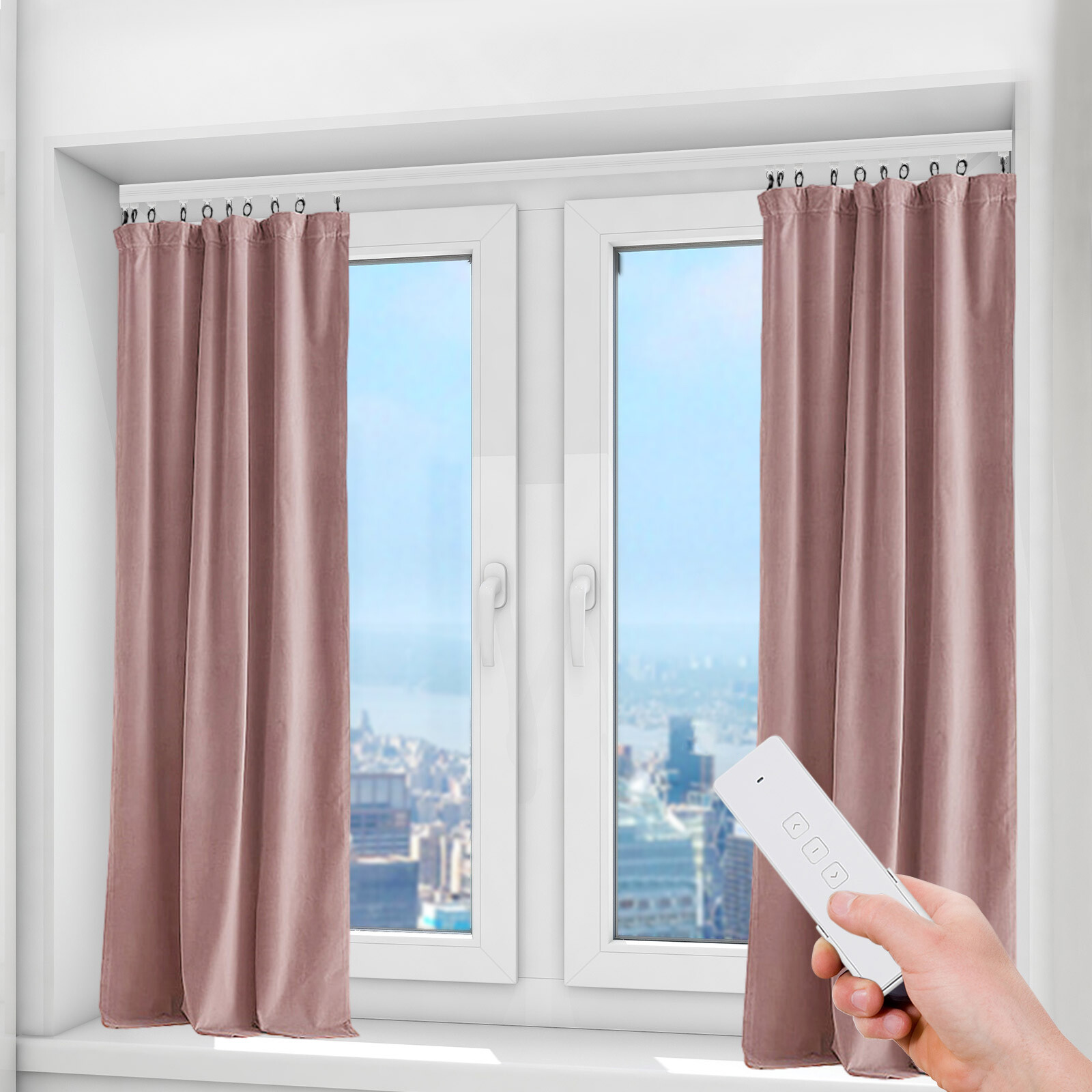 Motorized curtain track with remote control, with Alexa, Google Home US NEW