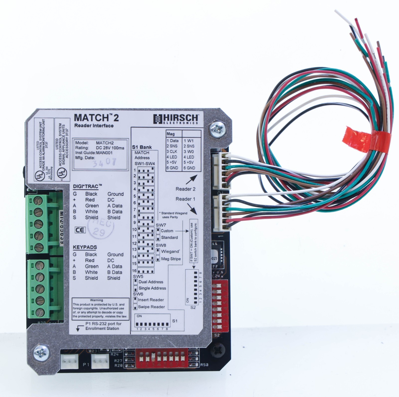 HIRSCH IDentiv MRIB Match 2 Reader Interface, Two Reader Harnesses, Mount