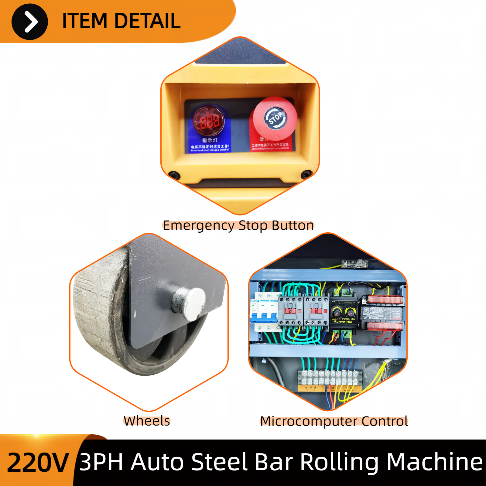 220V 3PH Automatic Rebar Thread Rolling Machine Rebar Peeling & Threading Tool