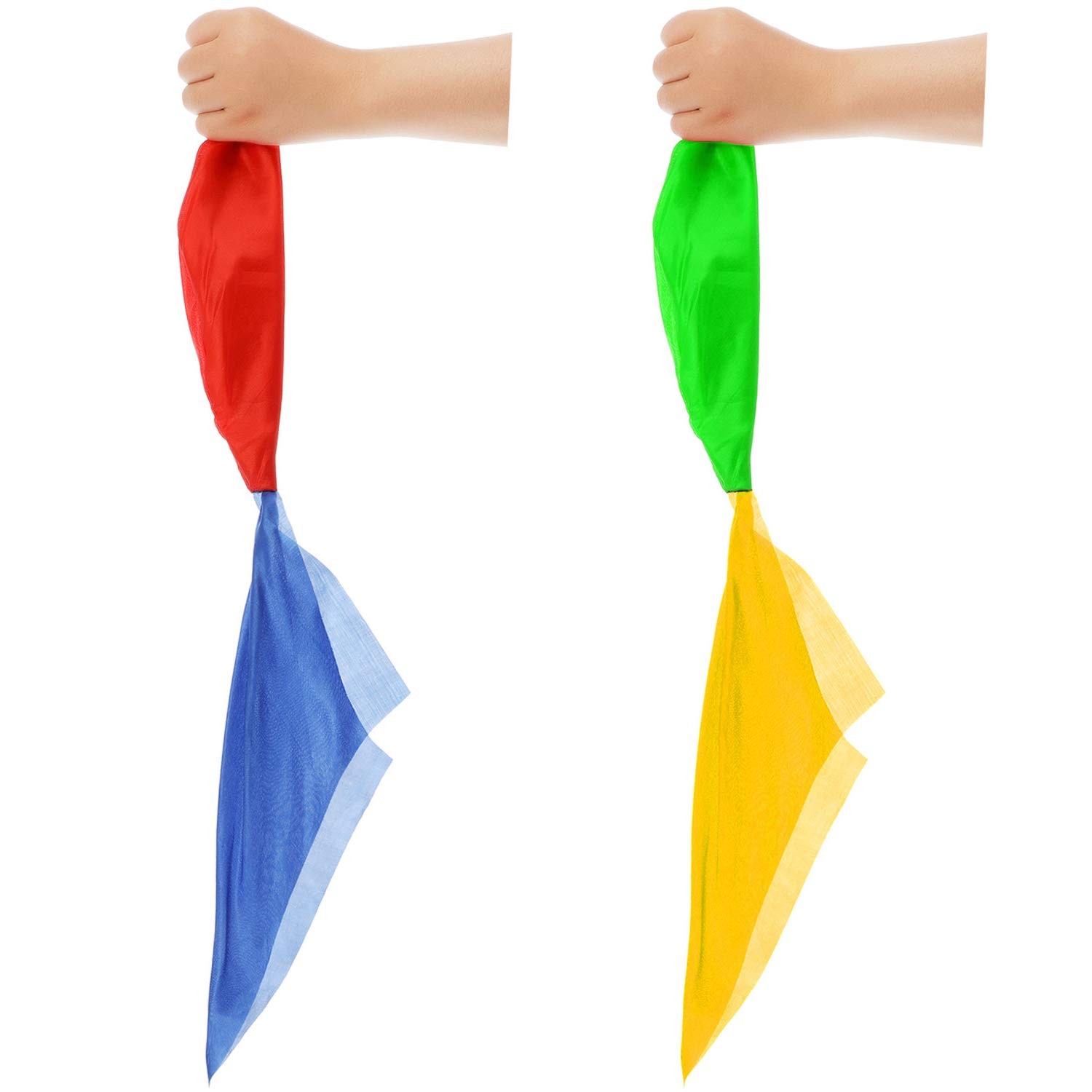 HESTYA 2 Pcs Magic Scarves Change Color Silk Scarf 22 cm x 22 cm, 2 Pieces