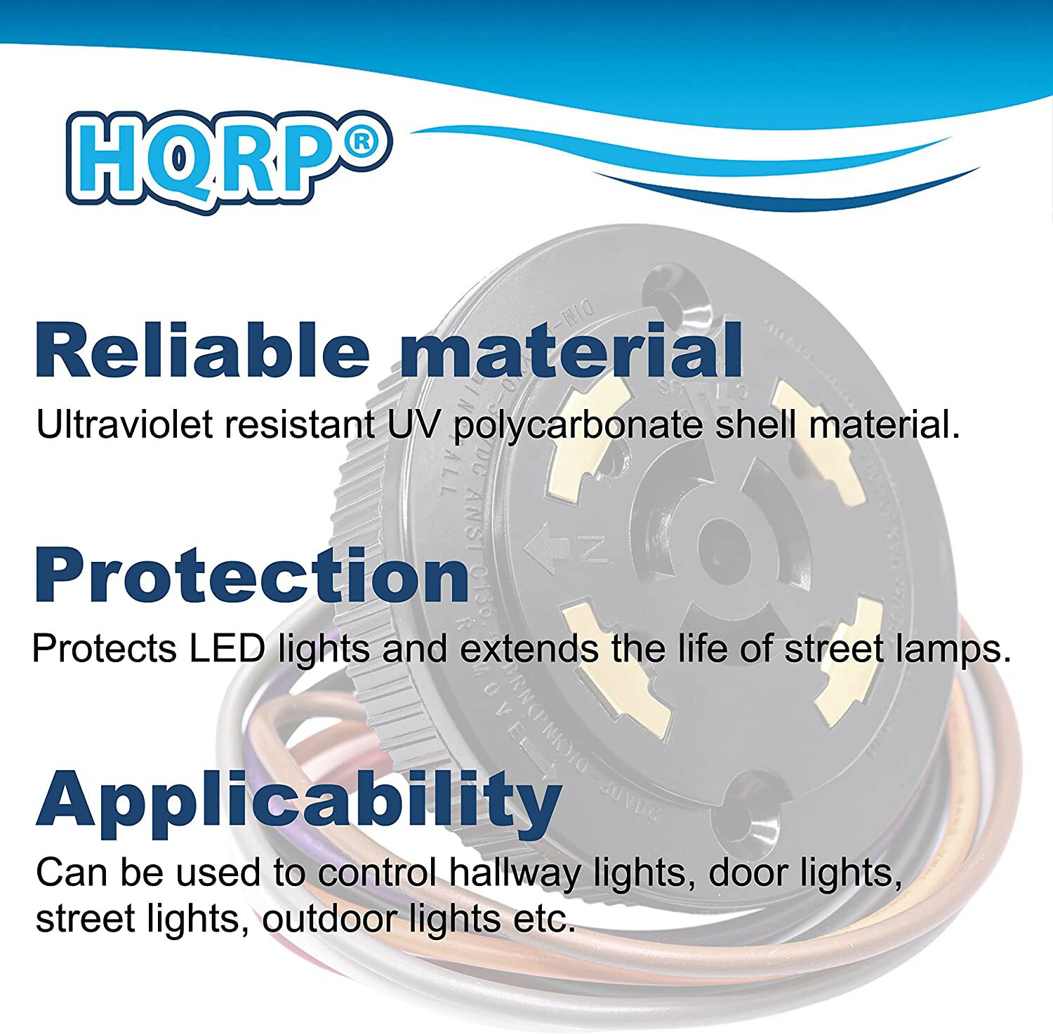 2-Pack Photocell Sensor 7 Wires Dimming Receptacle Light Switch Socket Dusk Dawn