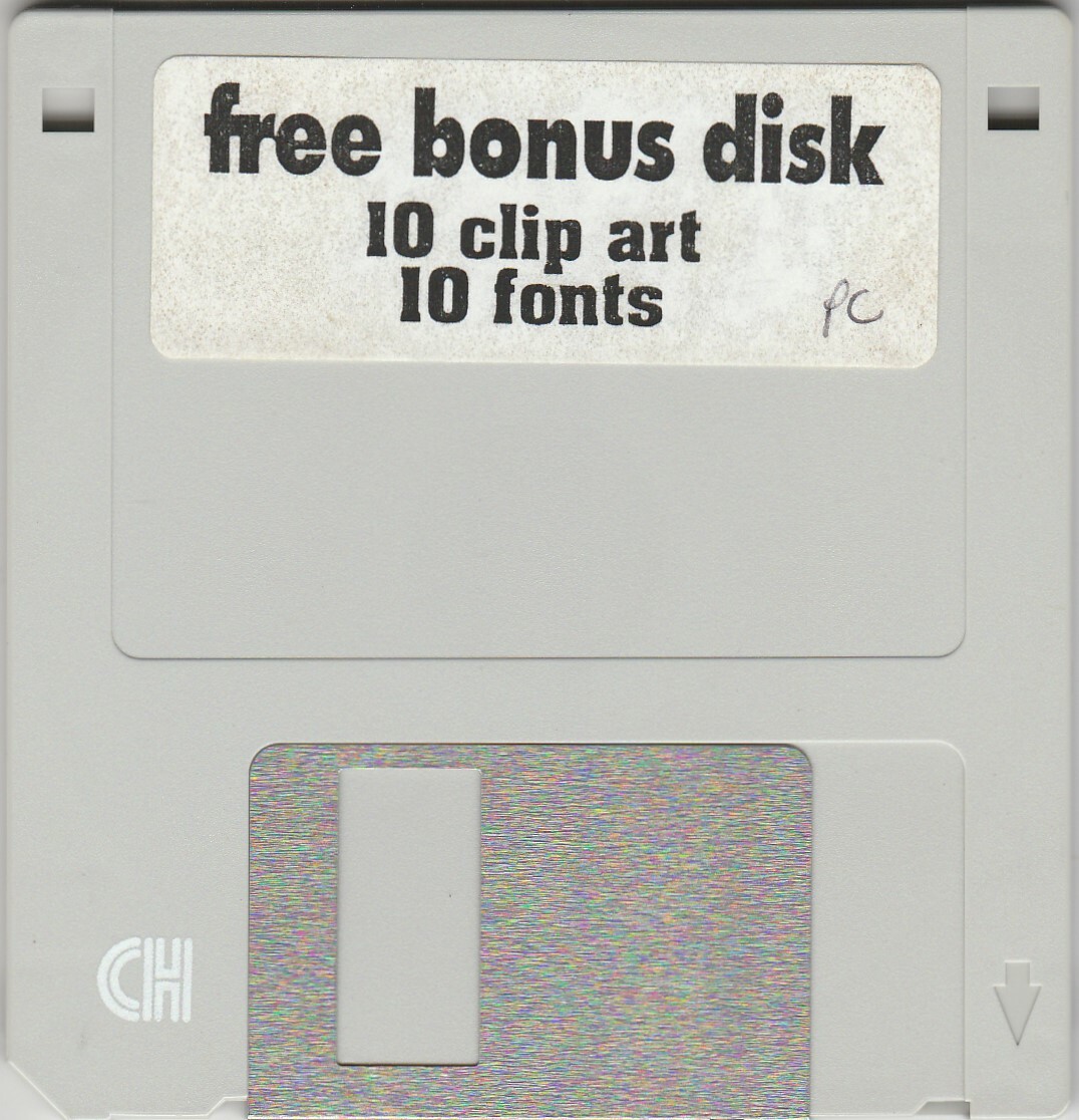 free bonus disk 10 clip art 10 fonts ~ 3.5 disk