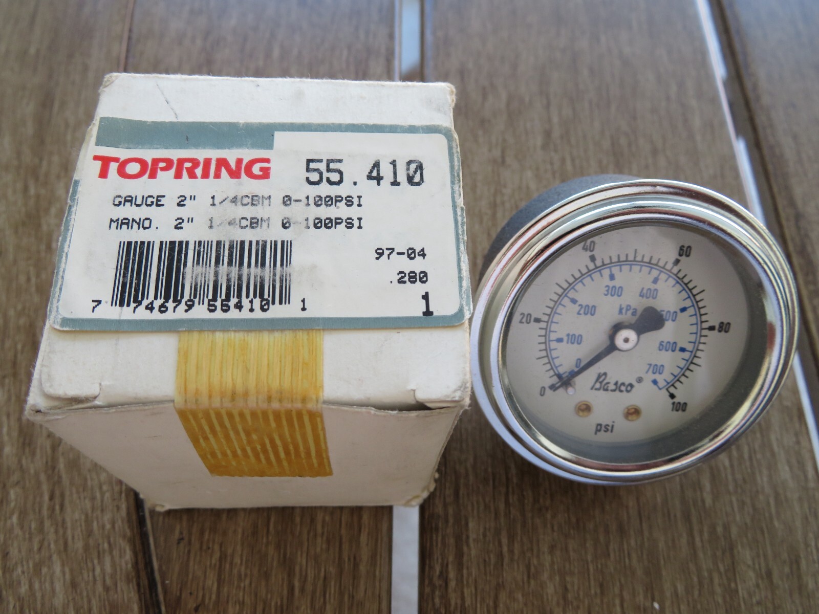 TOPRING 55.410 Standard Dry Pressure Gauge Gage 2" x 1/4 NPT CBM 0-100 PSI