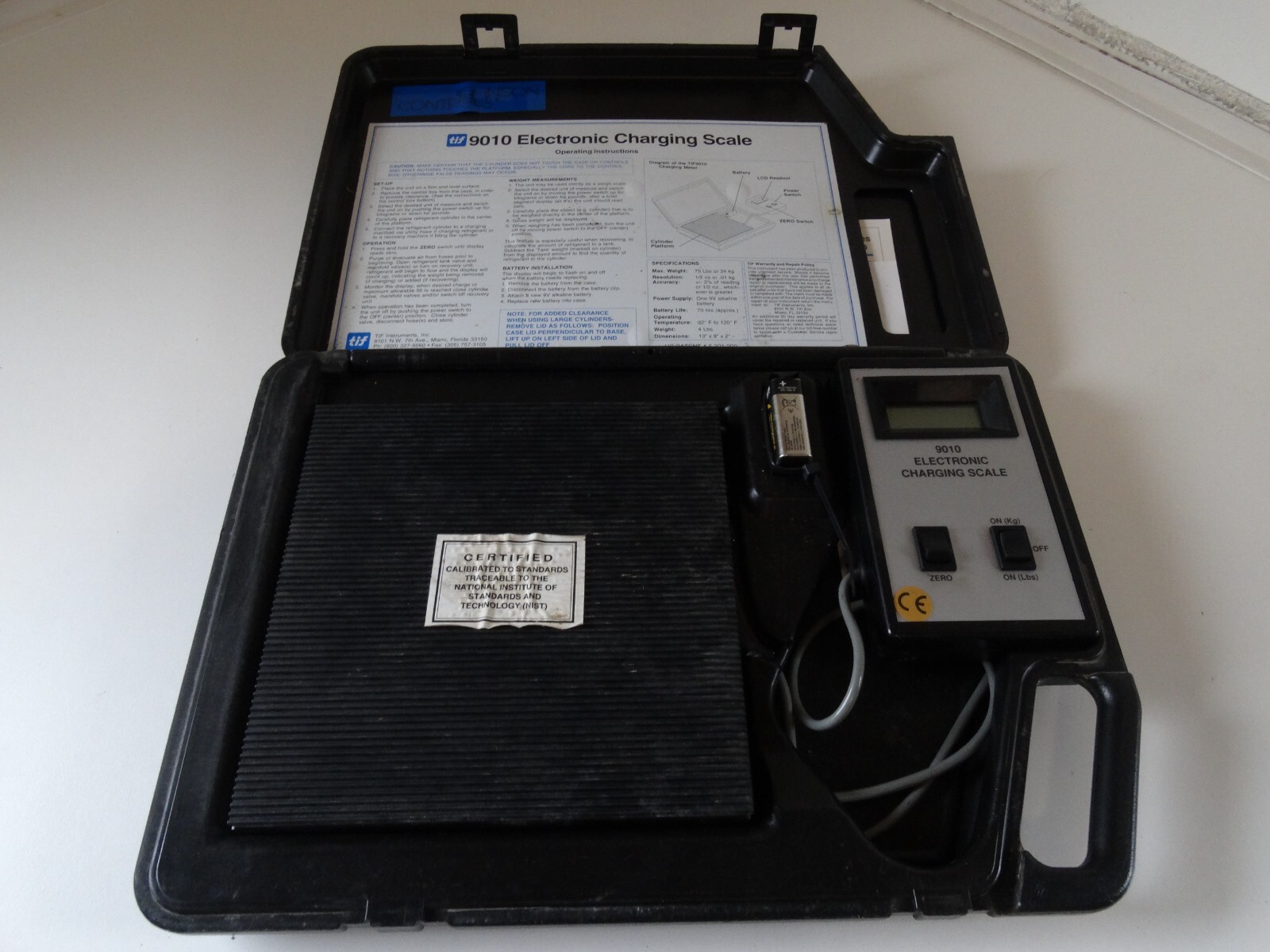 TIF 9010 Electronic Refrigerant Charging Scale