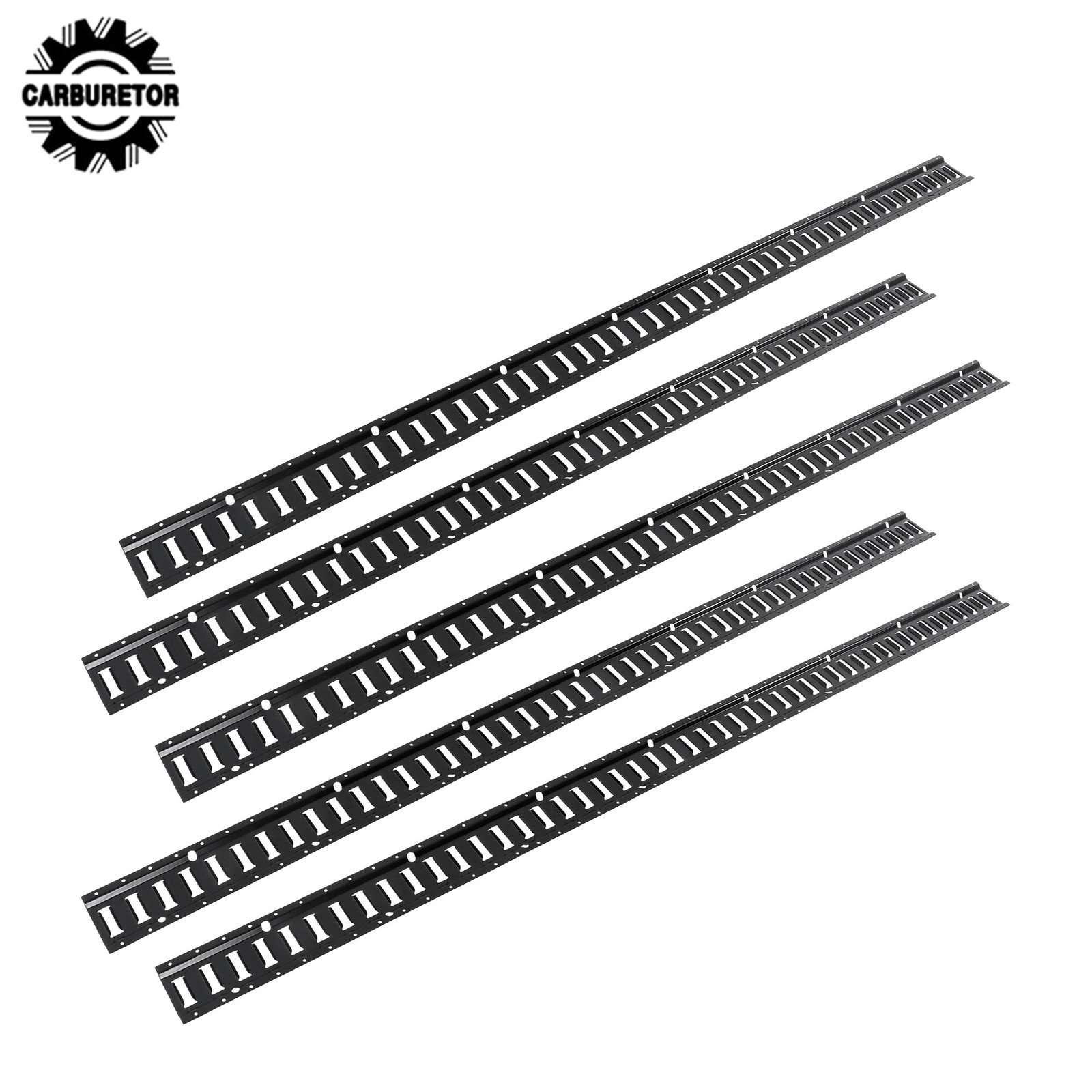 8 Feet Long E Track Rails Black Finish 5 Pack For Cargo Management System