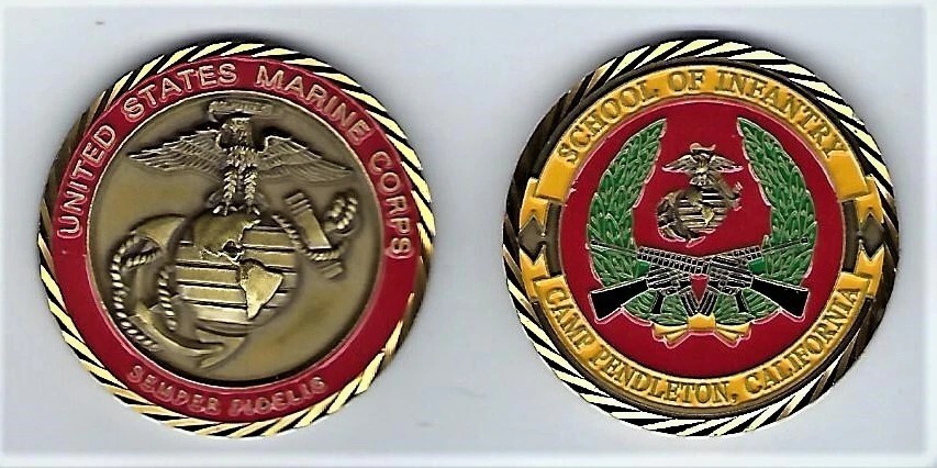 SOI Camp Pendleton CA Marine School of Infantry Coin Grunt F-18 MV-22 F-35 AH-1