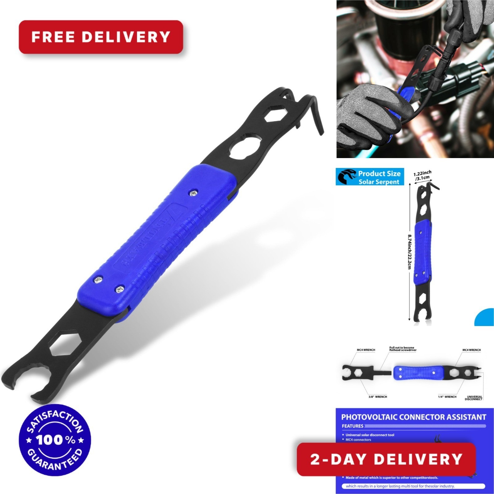Tntleays MC4 Disconnect Tool - 5-in-1 Solar Connector Tool