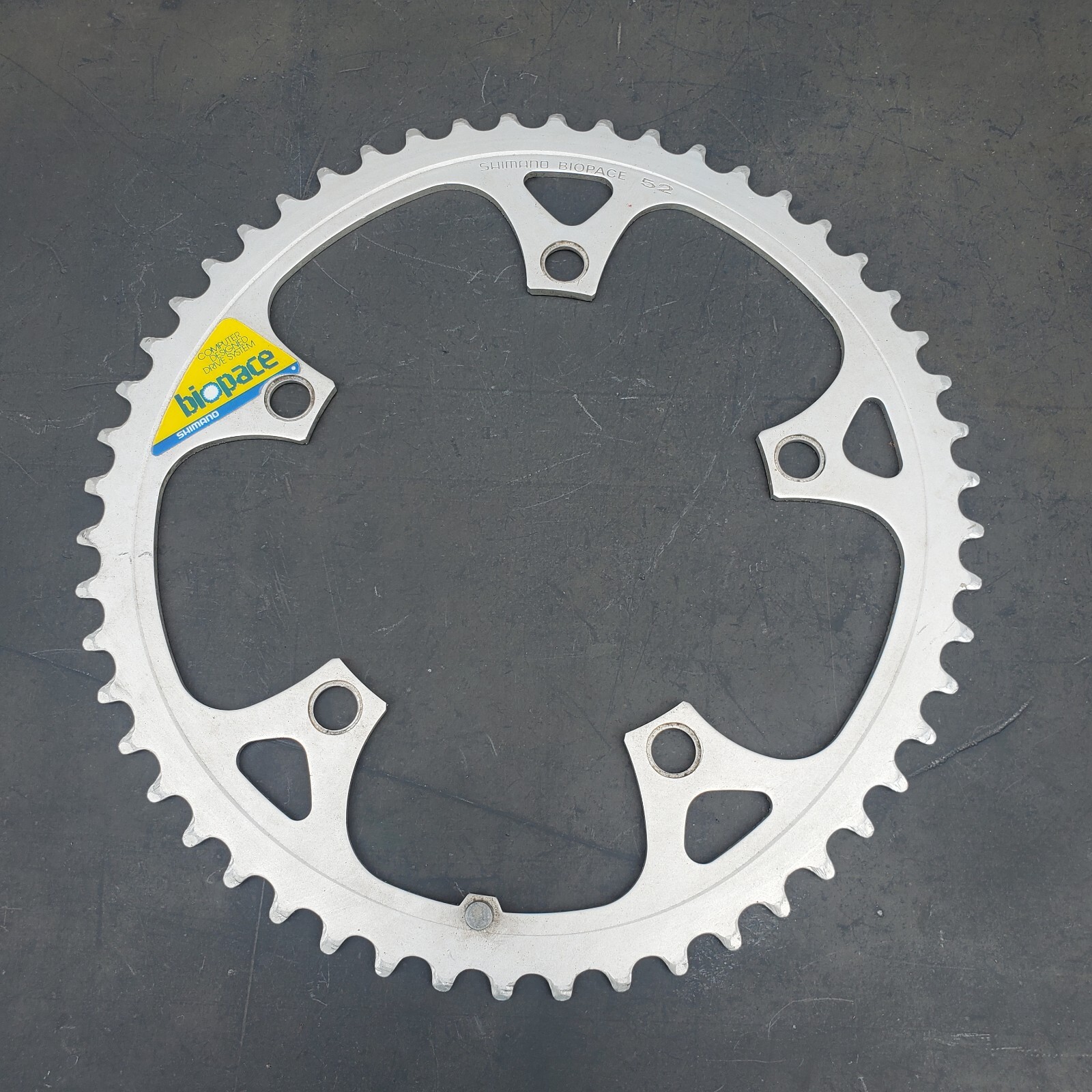 Vintage Shimano Biopace SIS 52T 130BCD 5 Arm Aluminum Chainring