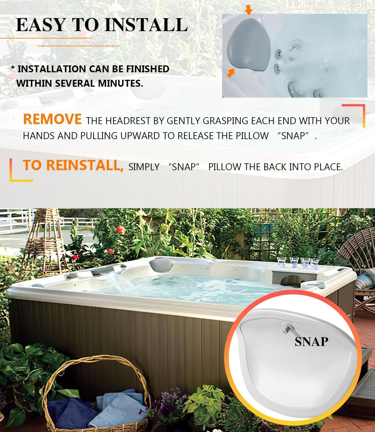 For Sundance 680 Series Spas 6472-970 6455-474 Reverse Wrap Around Spa Pillow