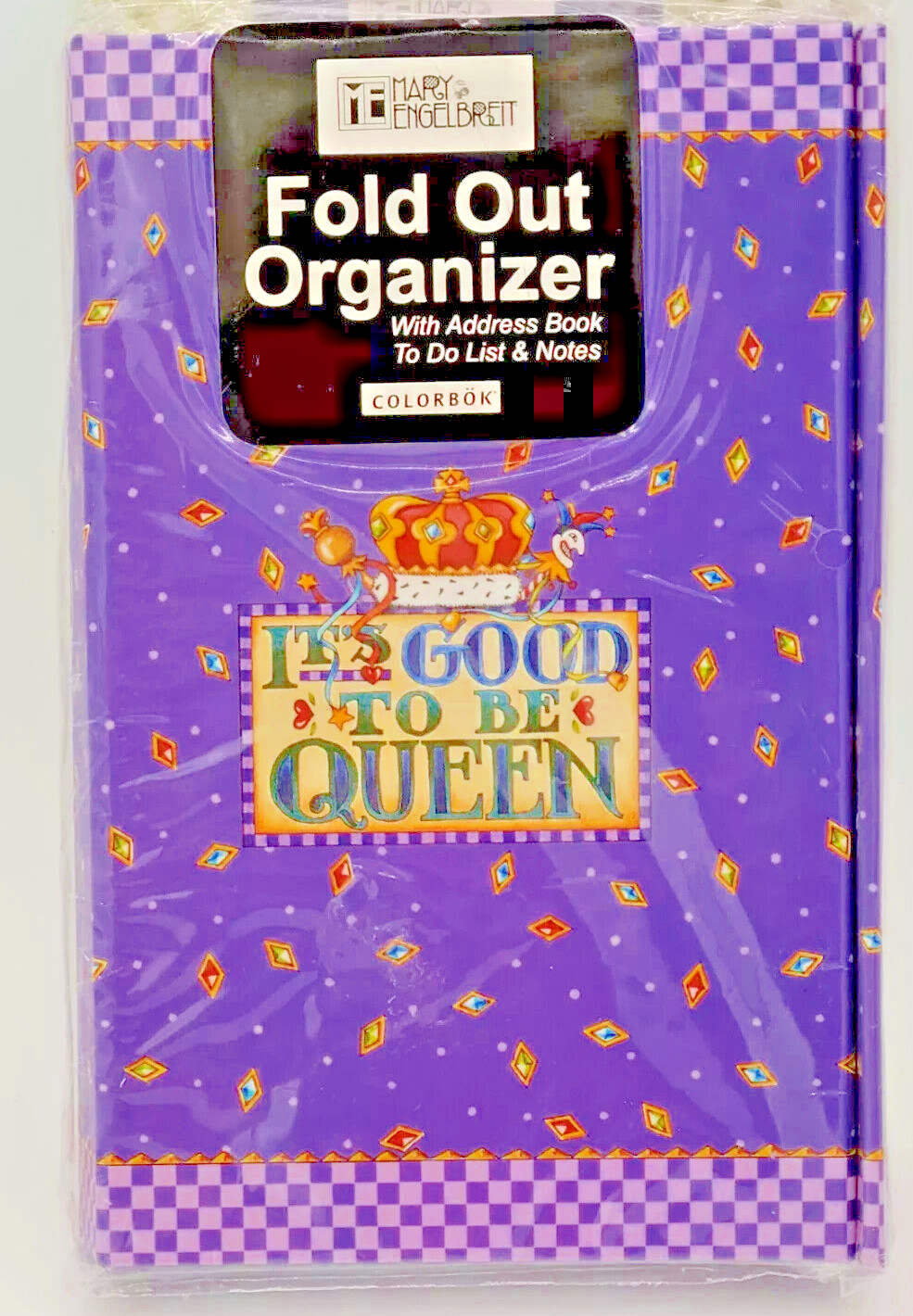 Mary Engelbreit NEW Tri-Fold Organizer Vintage Royalty Queen Address Book To Do
