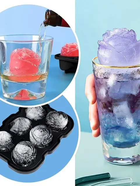 Silicone 3D Diamond ICE Cube Tray Maker Mold Whiskey Cocktails