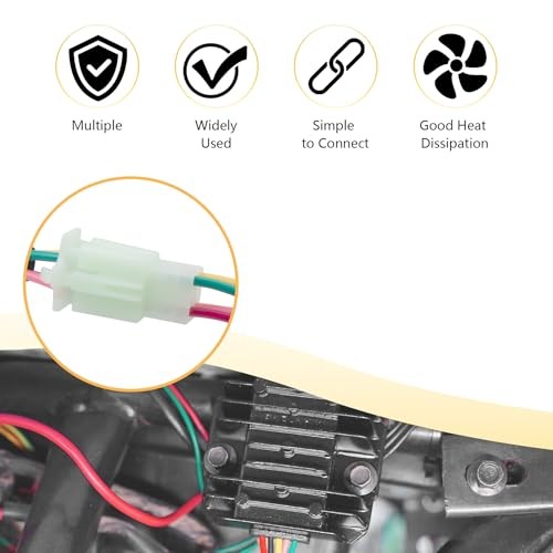 Rectifier 4 Wires Voltage Regulator Compatible with Motorcycle Boat Motor Pump