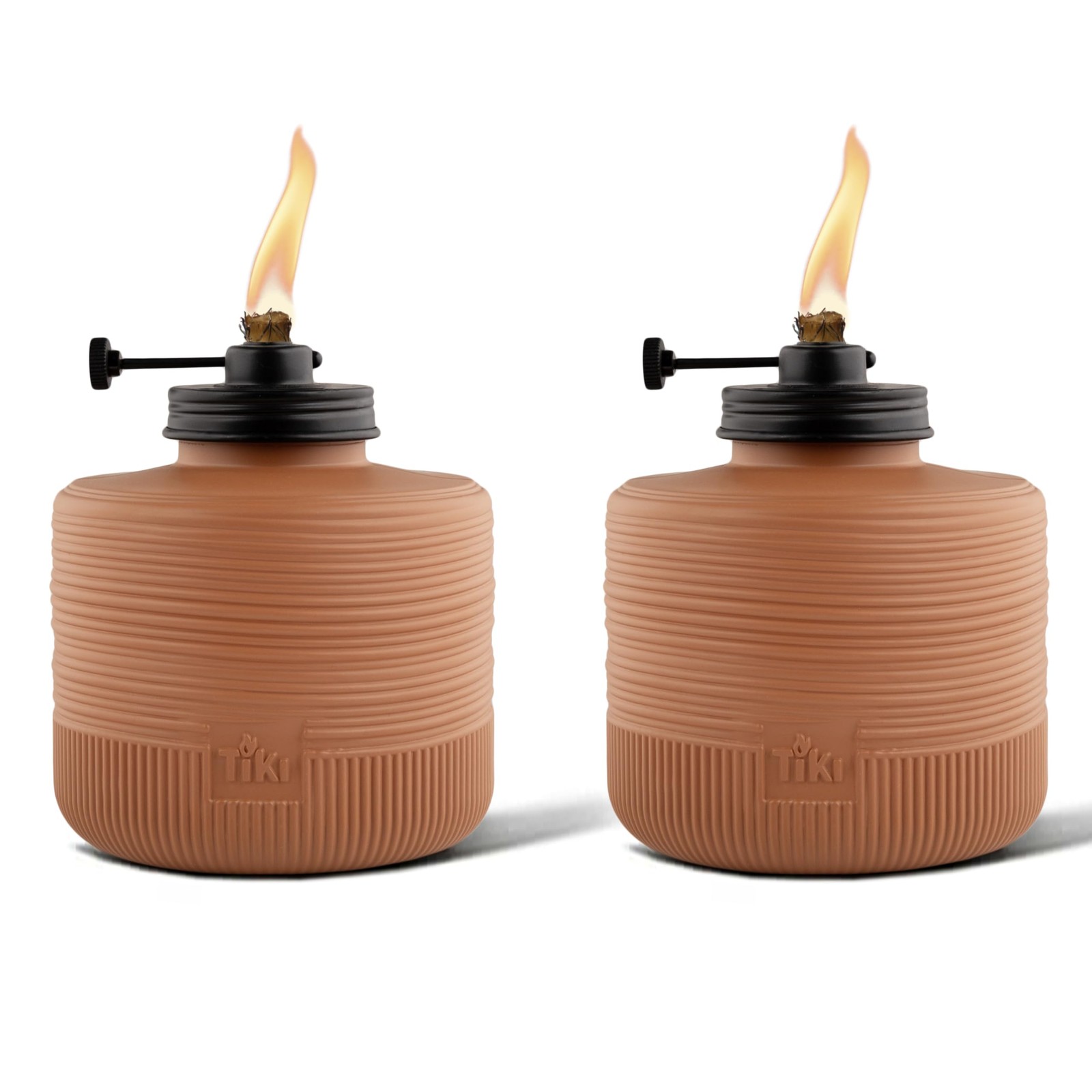 Tiki Table Torches 2 Pack 6.5 Amber Horizon Orange Adjustable Flame Glass