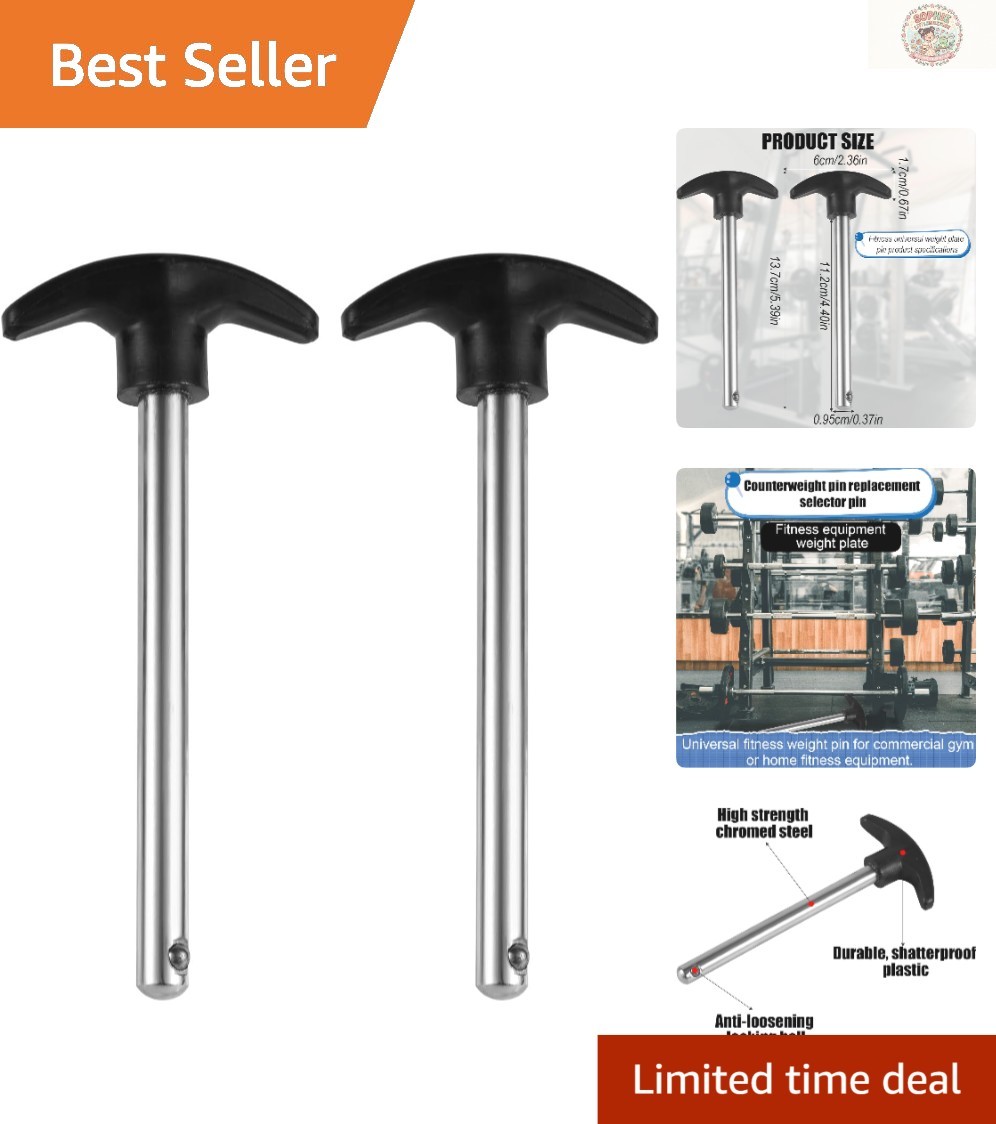Essential Weight Pin Set for Home Gym - 2 Universal Pins for Easy Weight Loading