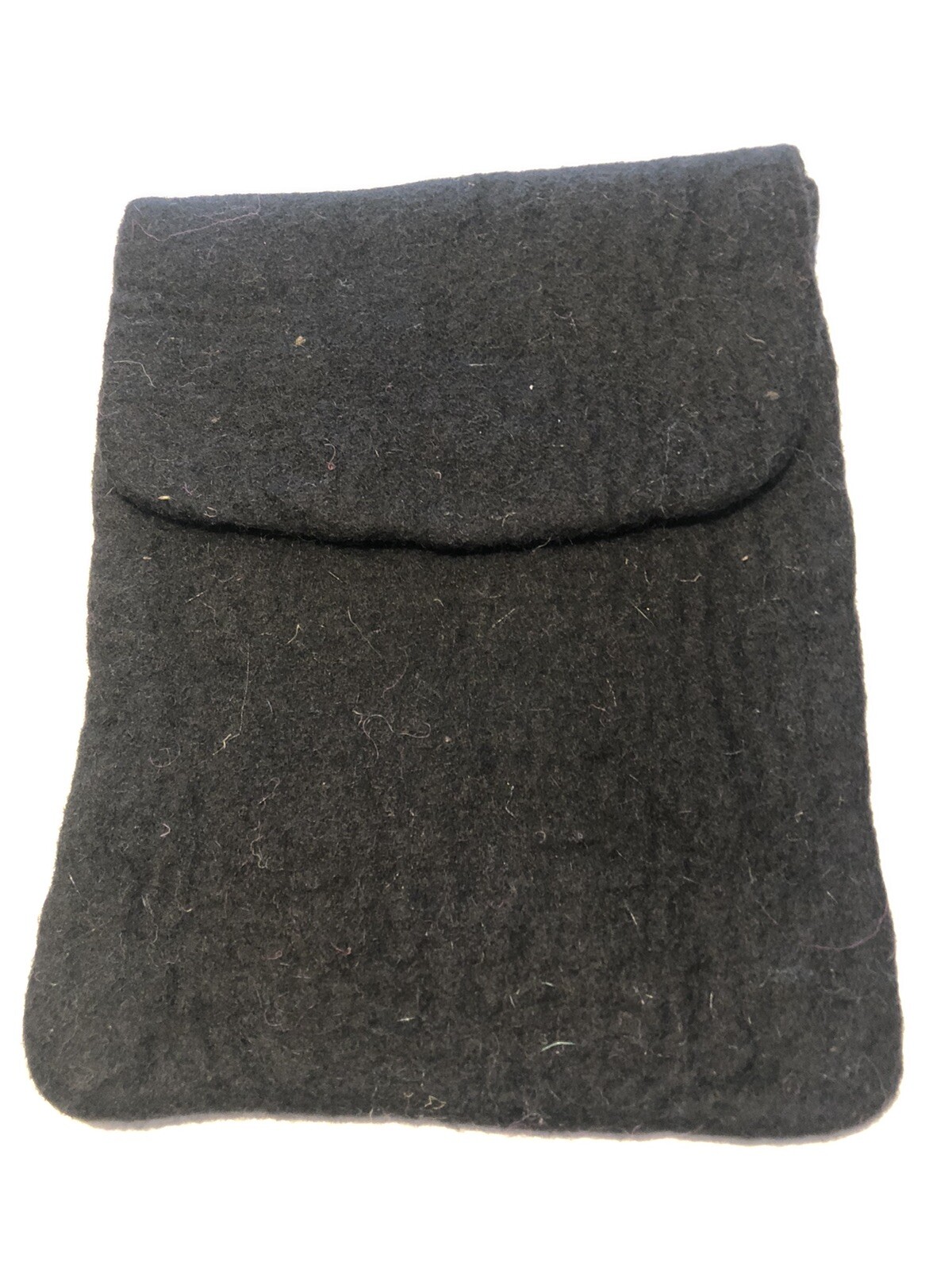 Black Felted Wool 8x10 Tablet Sleeve 100% Wool