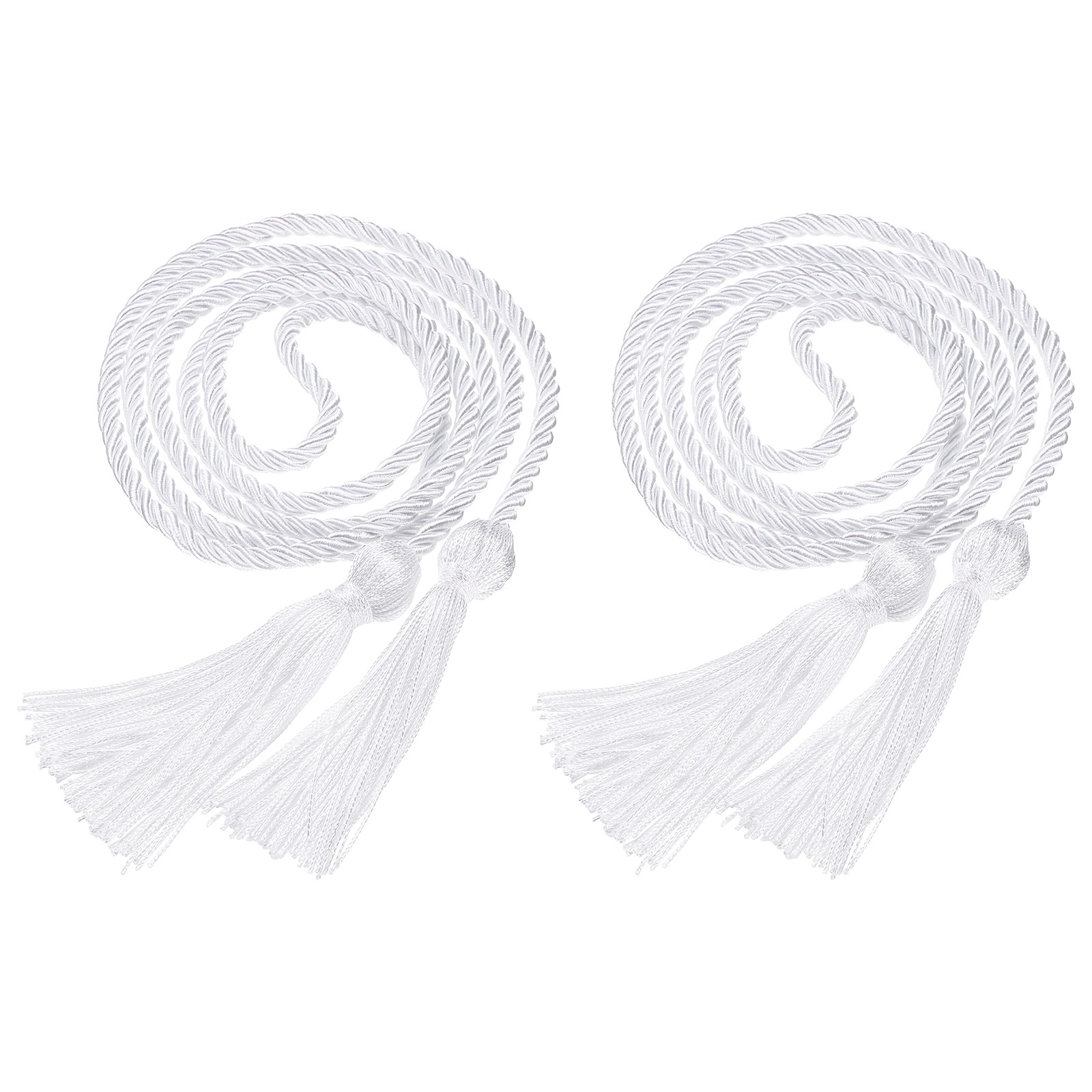 2 Pcs Graduation Cords 69" Long Graduation Tassel Honor Cords, White