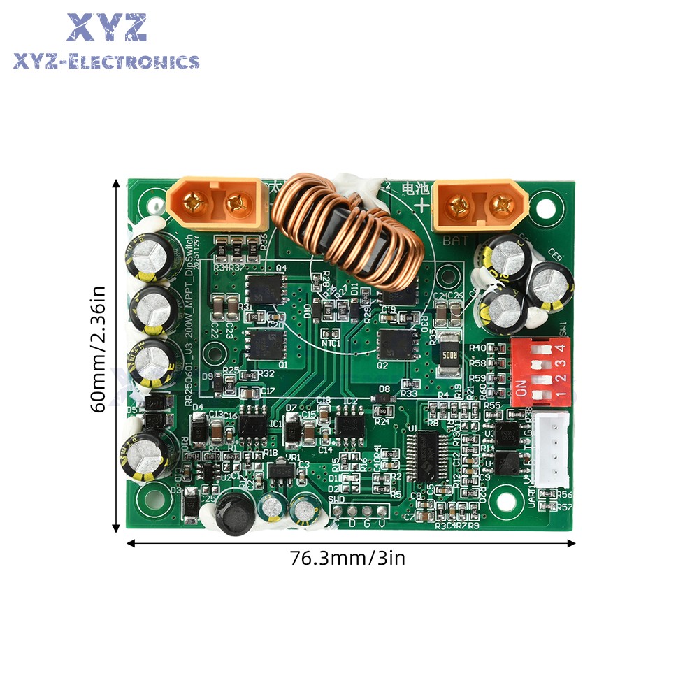 100W MPPT Smart Solar Controller DIP Switch for 12V 24V Energy Storage Systems