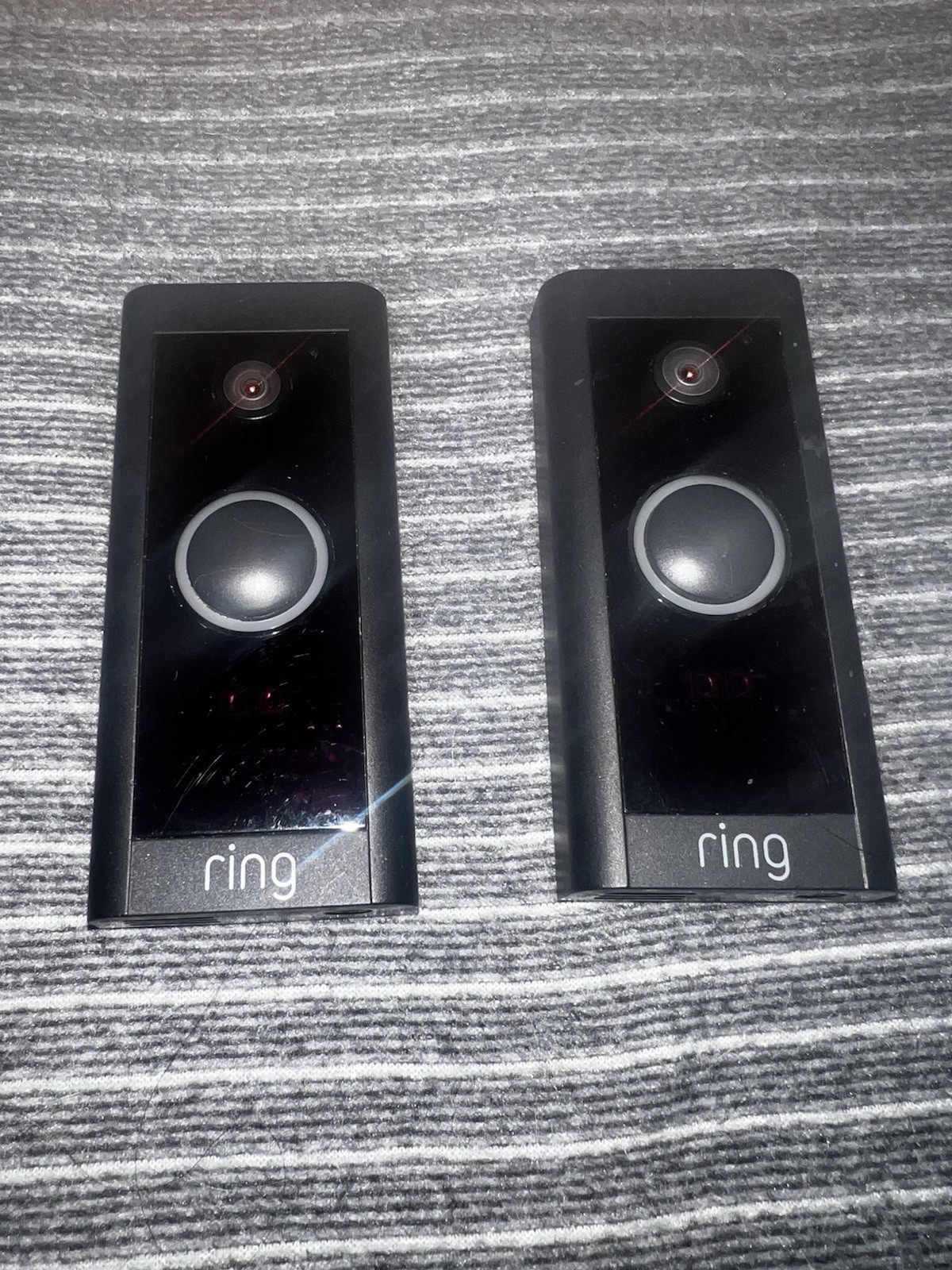 A  LOT of TWO Ring Doorbell Camera (Wired) Black Model 5AT3T5