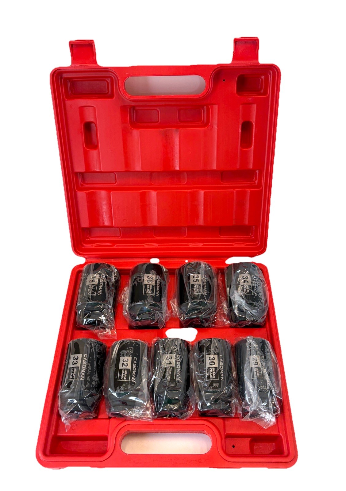 Casoman 9 Piece 1/2 in Drive 29mm-38mm Spindle Axle Nut Socket Set Model CS038