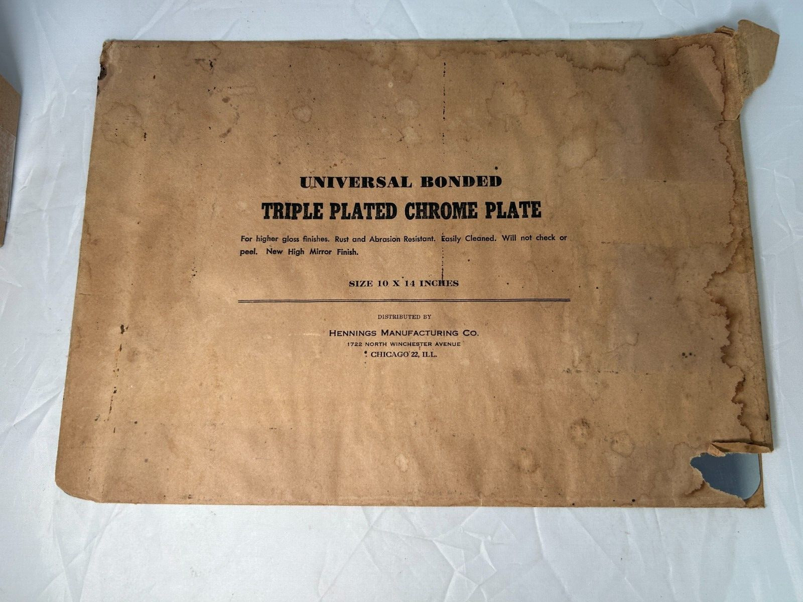 Vintage Photography Equipment Triple Plated Chrome Plate 10" x 14"