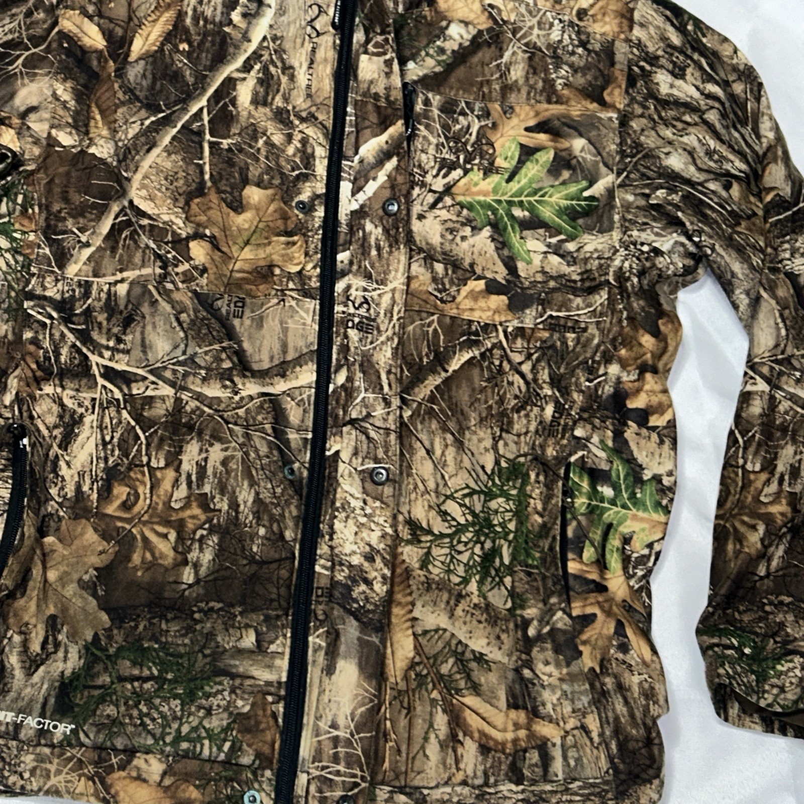 Real Tree Men’s Jacket Scent Factor Camo Size Medium Full Zip Pockets
