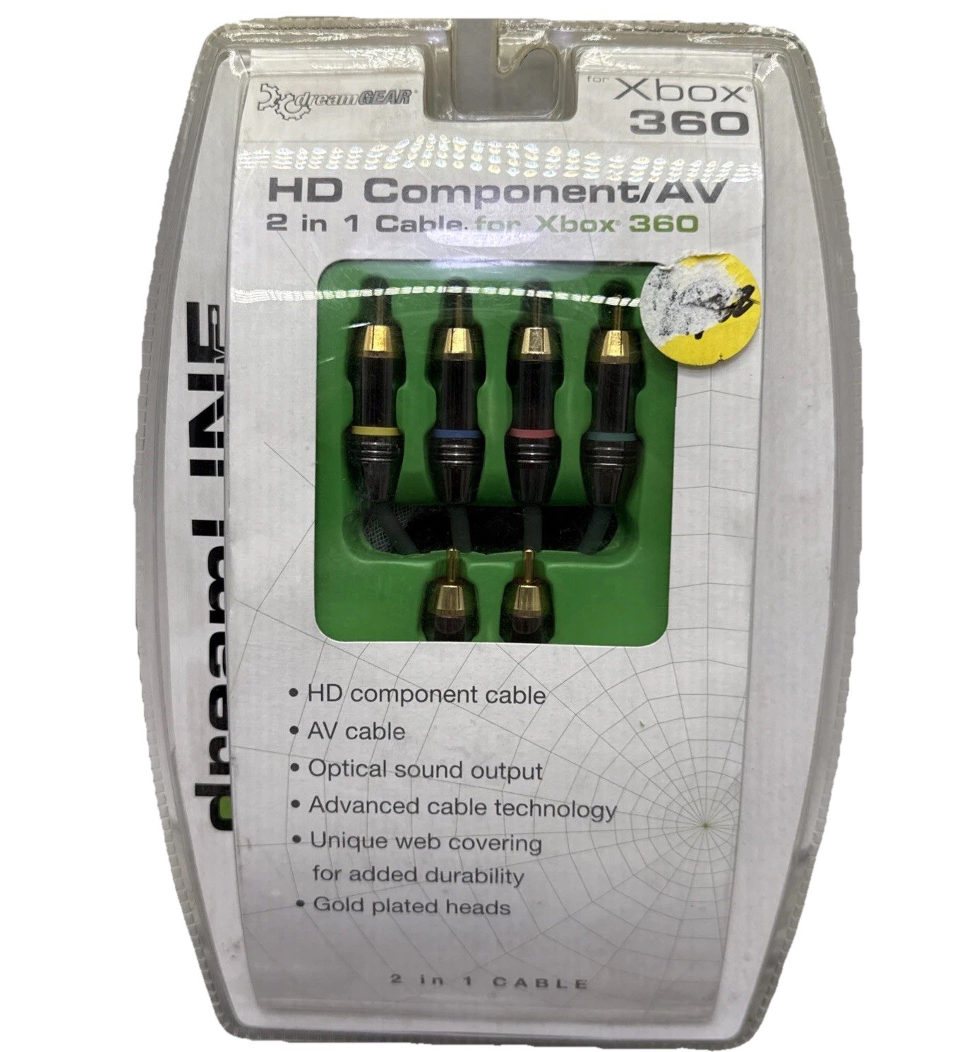 Dreamline HD component/AV  2 in 1 Cable for Xbox 360 New in box