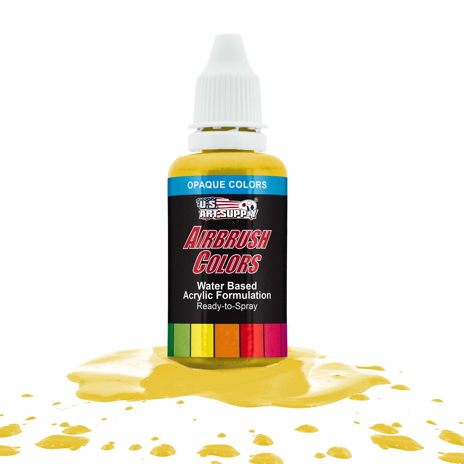 US Art Supply 1-Ounce Opaque Bright Yellow Airbrush Paint