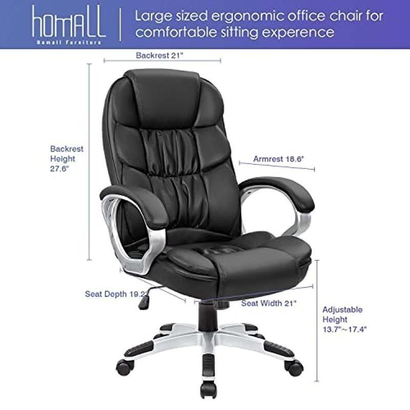 High Back Computer Desk Chair PU Leather Modern Executive Swivel Task Chair US
