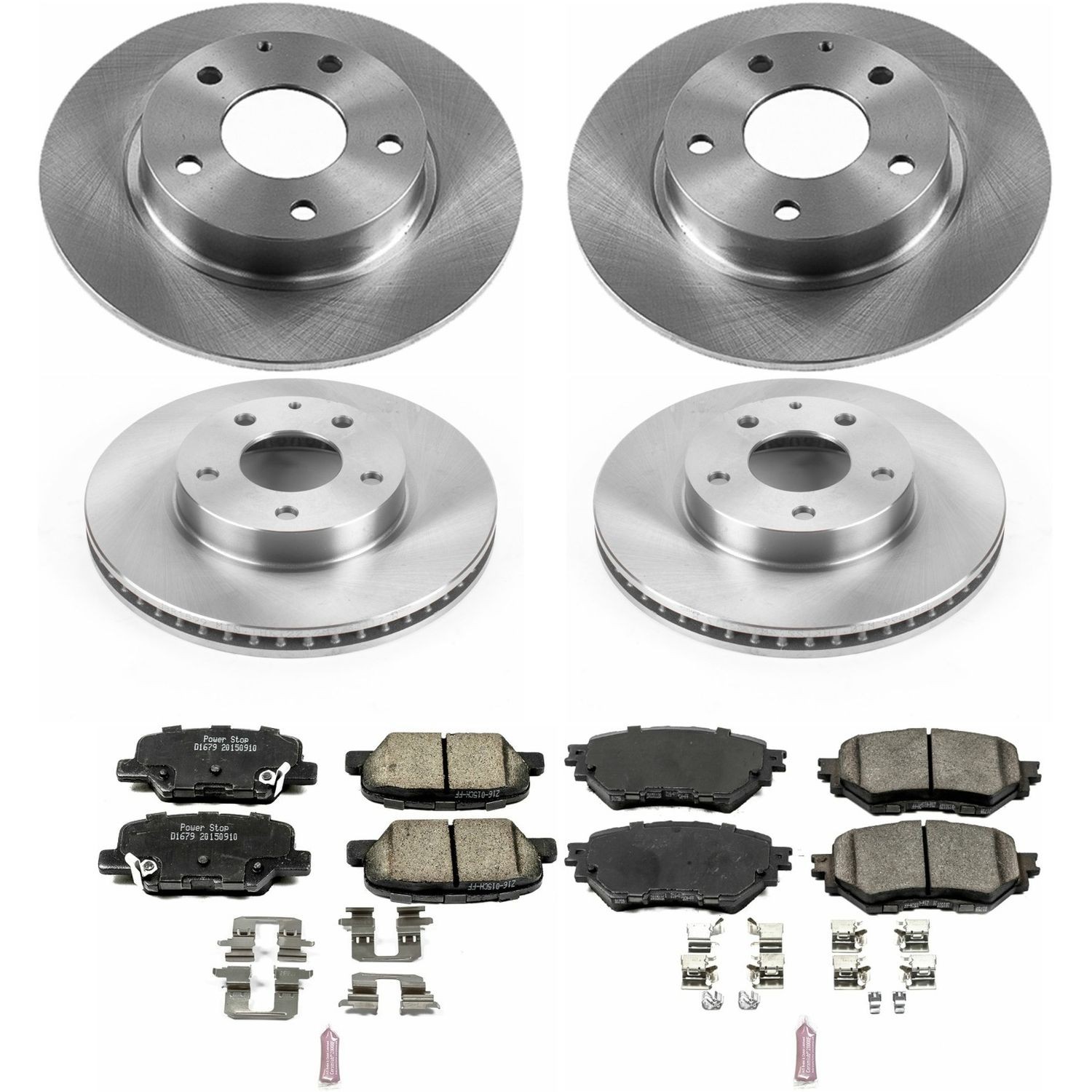 PowerStop OE Stock Replacement Low-Dust Ceramic Brake Pad and Rotor Kit