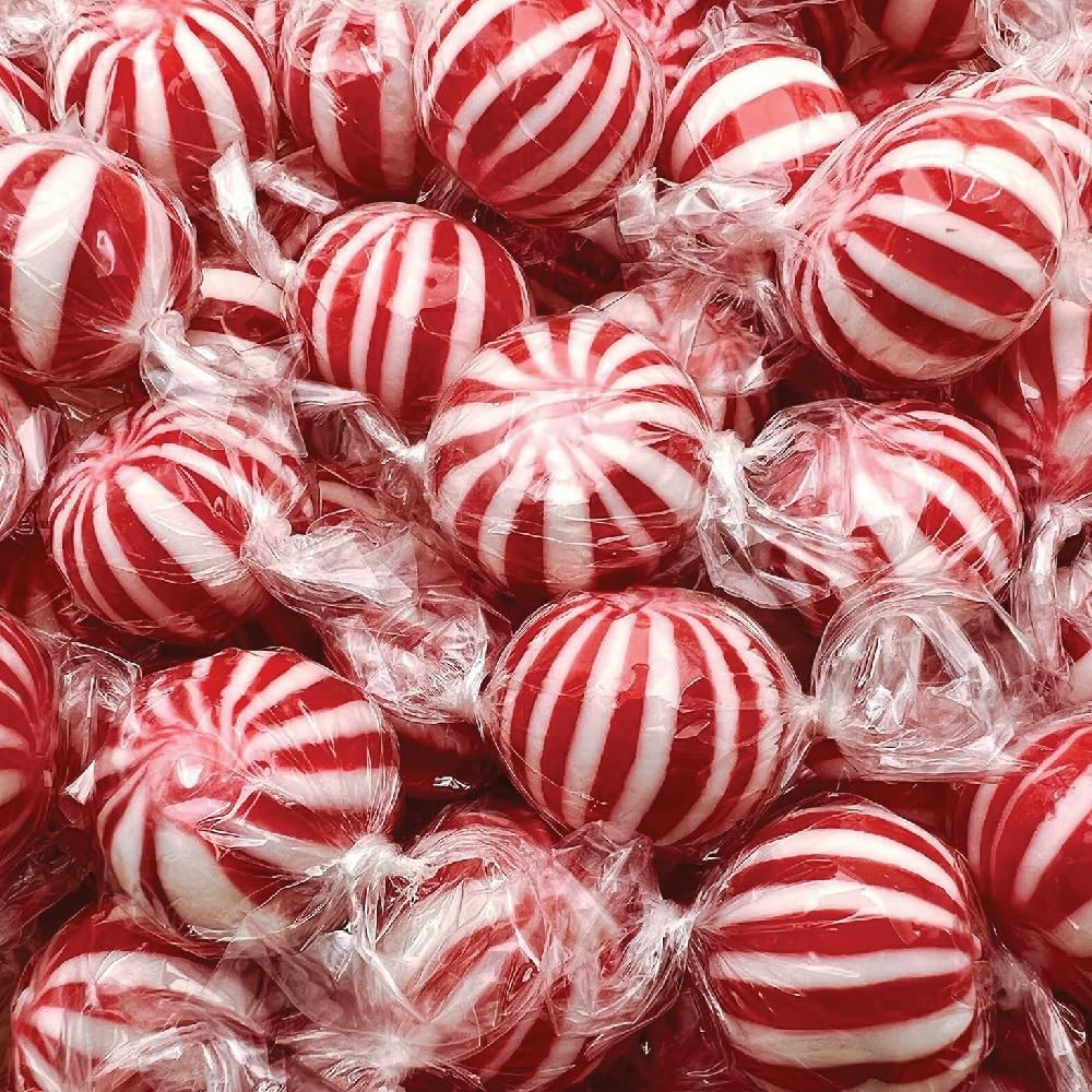 Jumbo Mint Balls - 2 lb Bulk Pack - Peppermint Hard Candy - Individually Wrapped