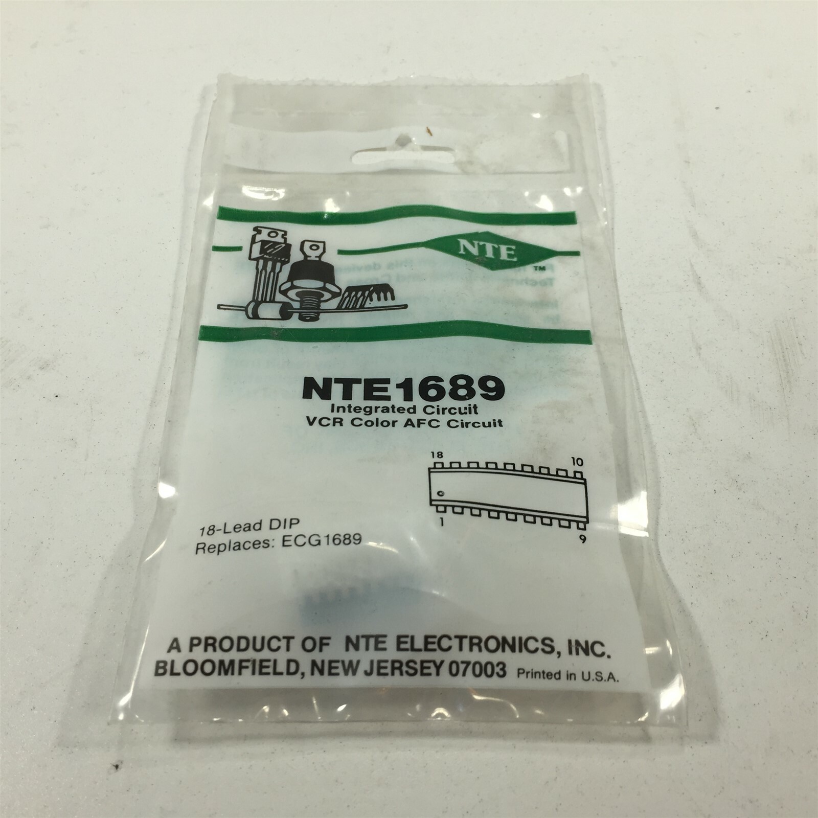 (2) NTE NTE1689 Integrated Circuit Head Amp Circuit for VCR - Lot of 2