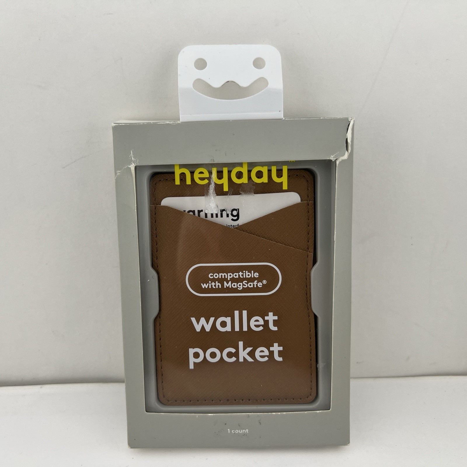 Heyday Cell Phone Wallet Pocket Card Holder TAN Faux Leather Magsafe Compatble 1