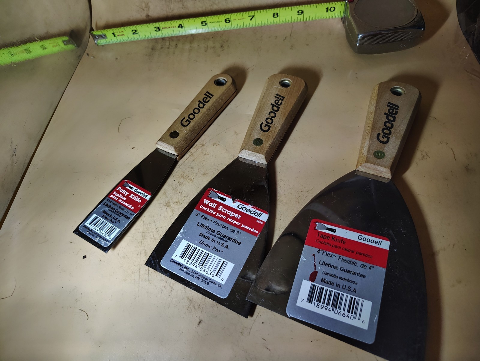 Goodell Putty,Wall,Tape Knife 3pc