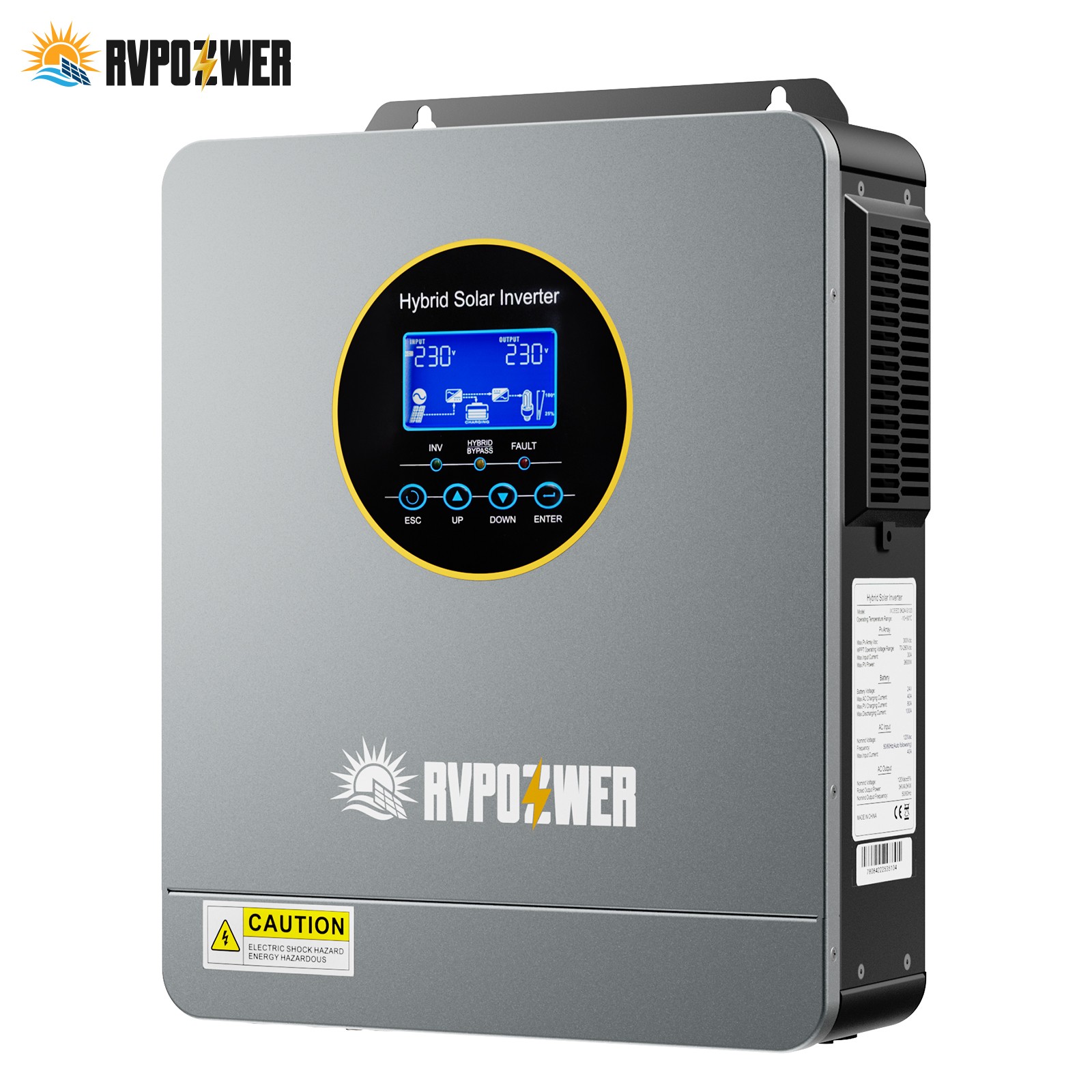 New 3000W Solar Hybrid Inverter 24V DC 120V AC MPPT Controller Charger Pure Sine
