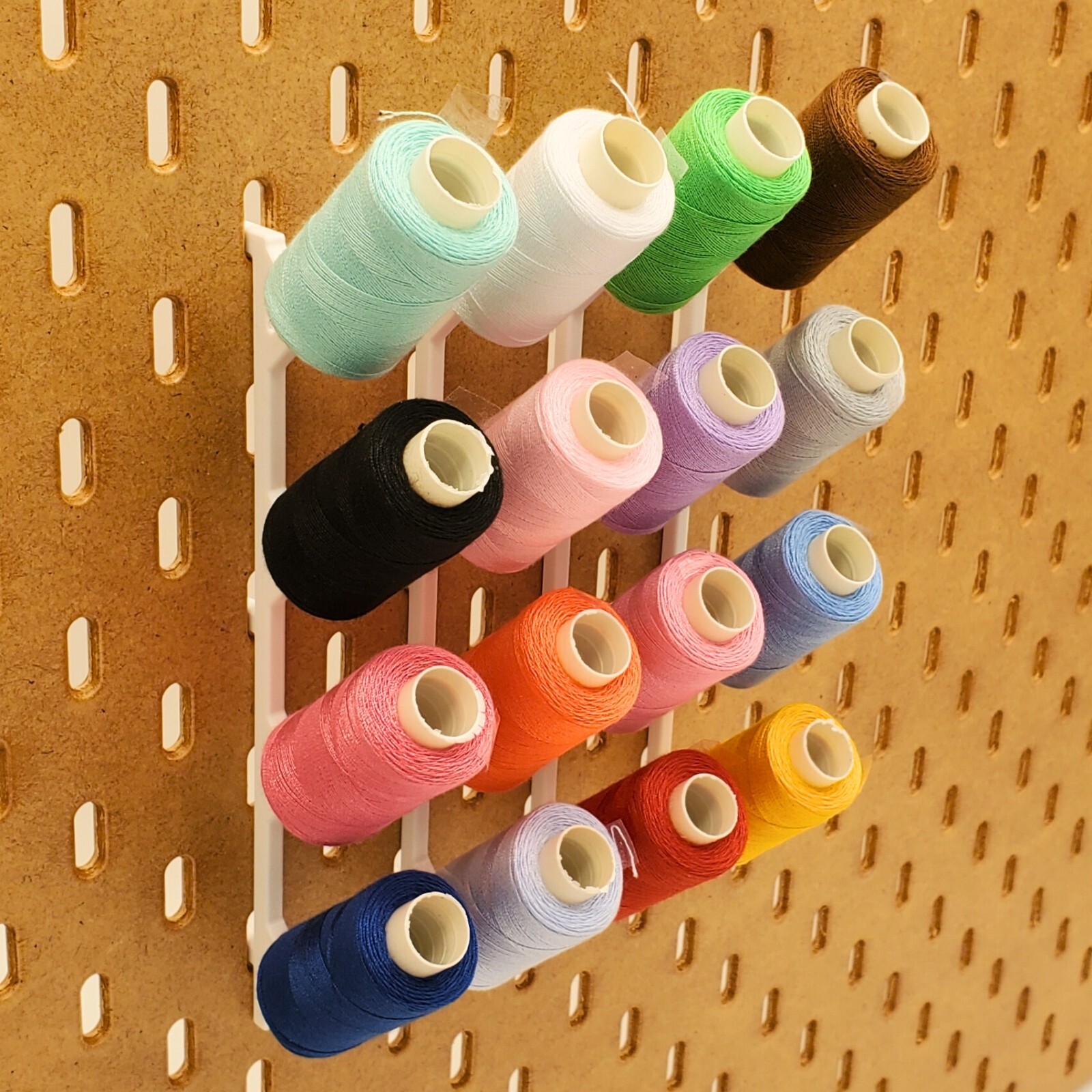 Just Hanging, Four Spot Thread Display, Sewing, IKEA SKADIS Pegboard Accessory