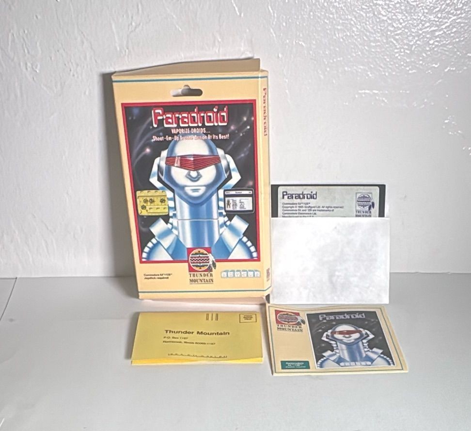 Paradroid Commodore 64 128 Thunder Mountain Boxed Complete Vintage Game 1985