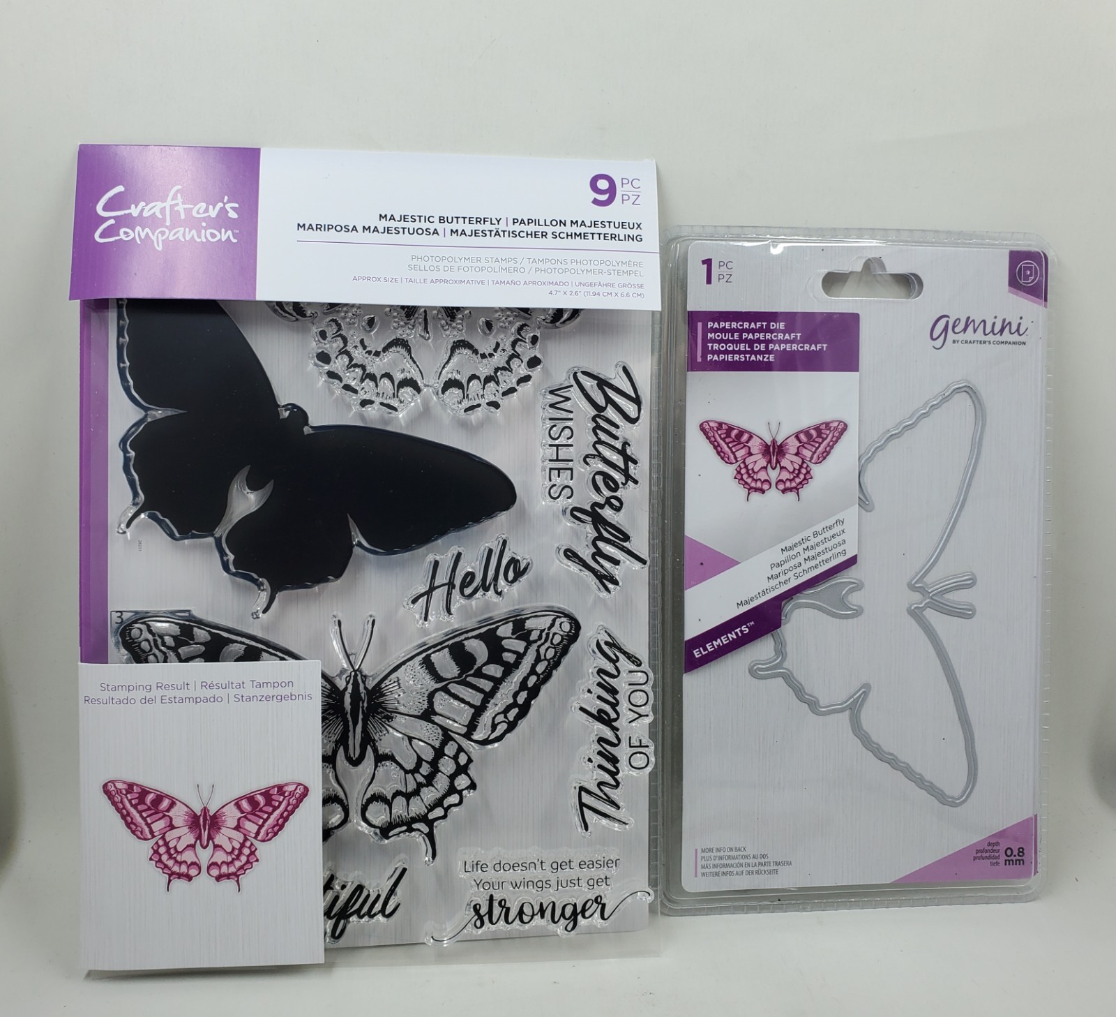 CSD3 Crafters Companion Majestic Butterfly stamp and die set Please Read