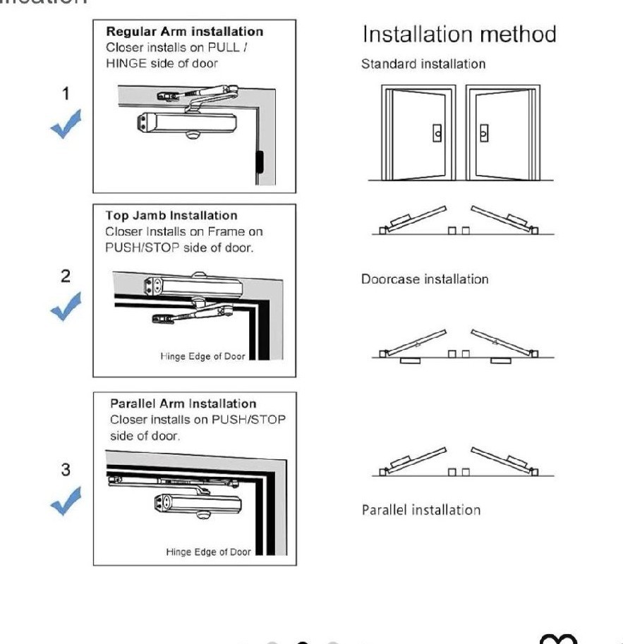 Marie Hold Open Door Closer Applies Regular,Top Jamb Mounting,Adjustable Auto...