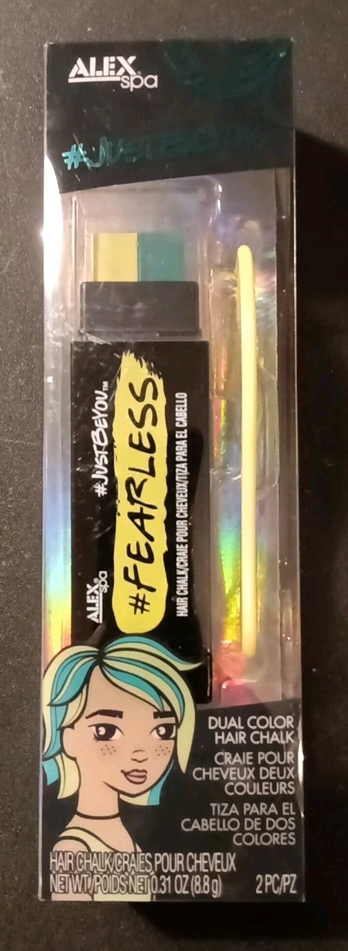 ALEX Spa Dual Glide On Hair Chalk & Comb # JustBeYou - Yellow/Green Temporary