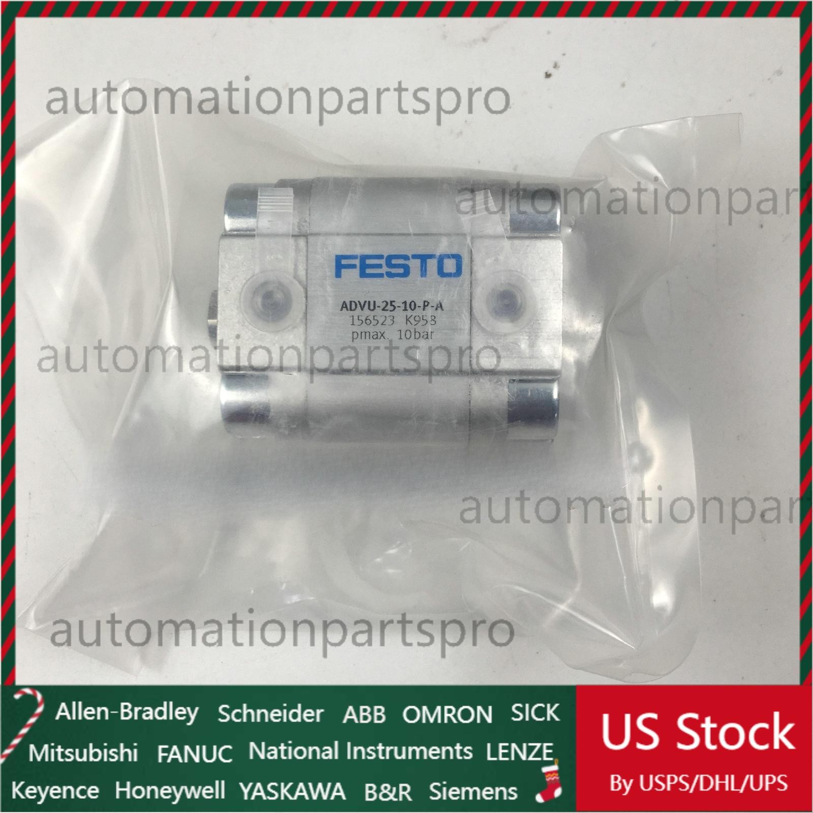 US FREE TAX New Festo ADVU-25-10-P-A 156523 Cylinder ADVU2510PA