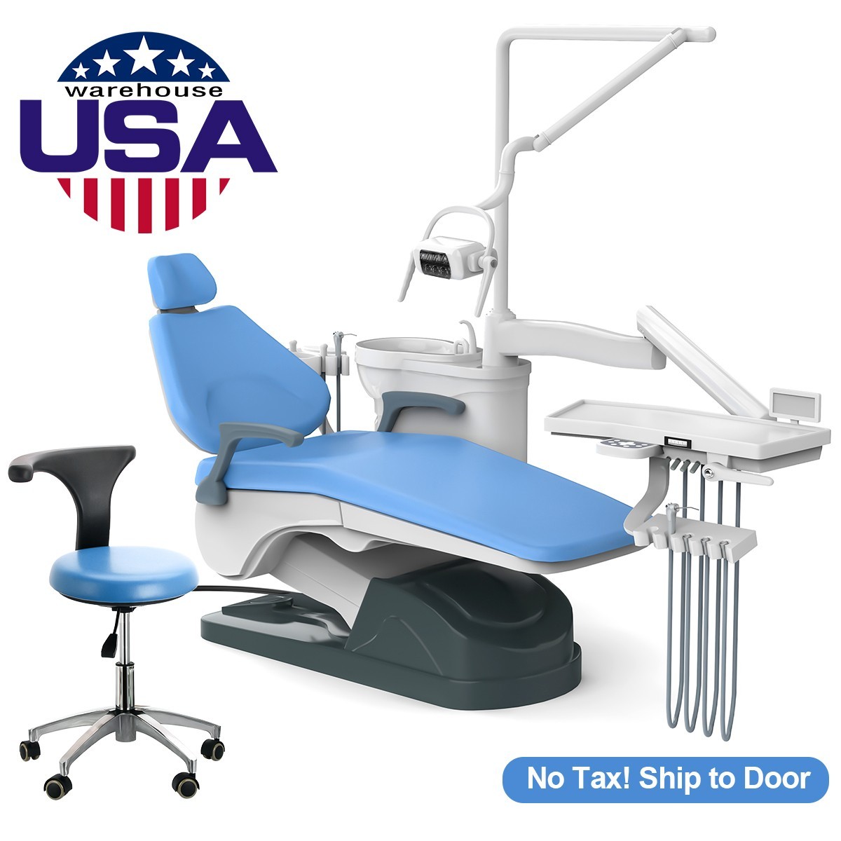 Dental Unit Chair DC Motor Computer Controlled PU Leather Doctor Stool A1 (P1)