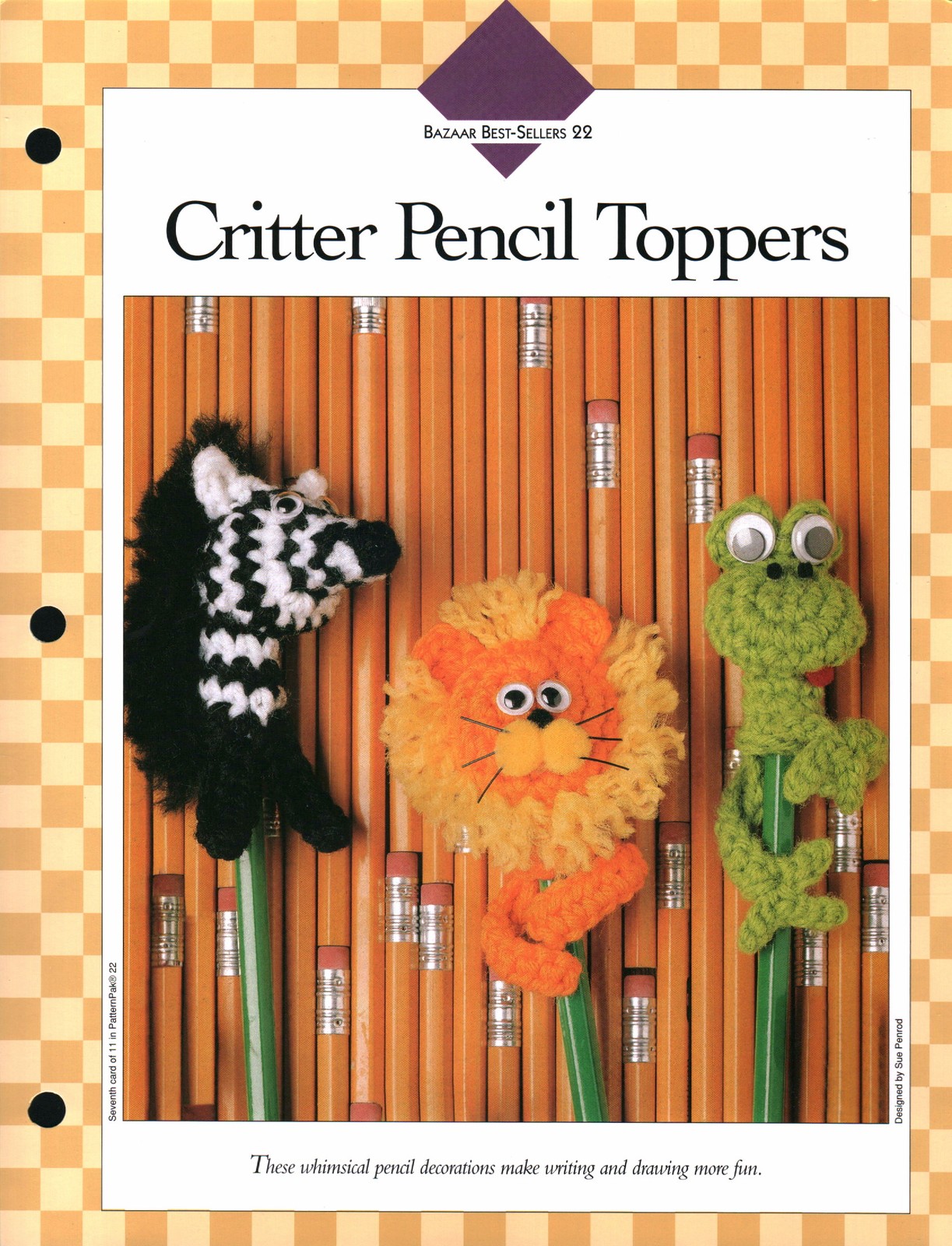 Critter Pencil Toppers - Bazaar Besties 22 | Vanna Crochet Faves 85220-G