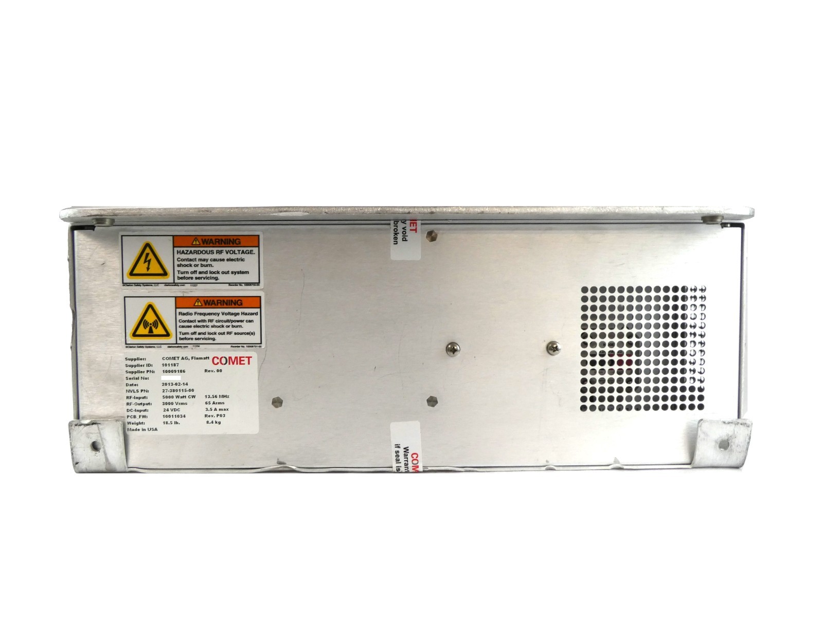 Comet Technologies 10009186 RF Match 5000W @ 13.56MHz NVLS 27-380115-00 Working